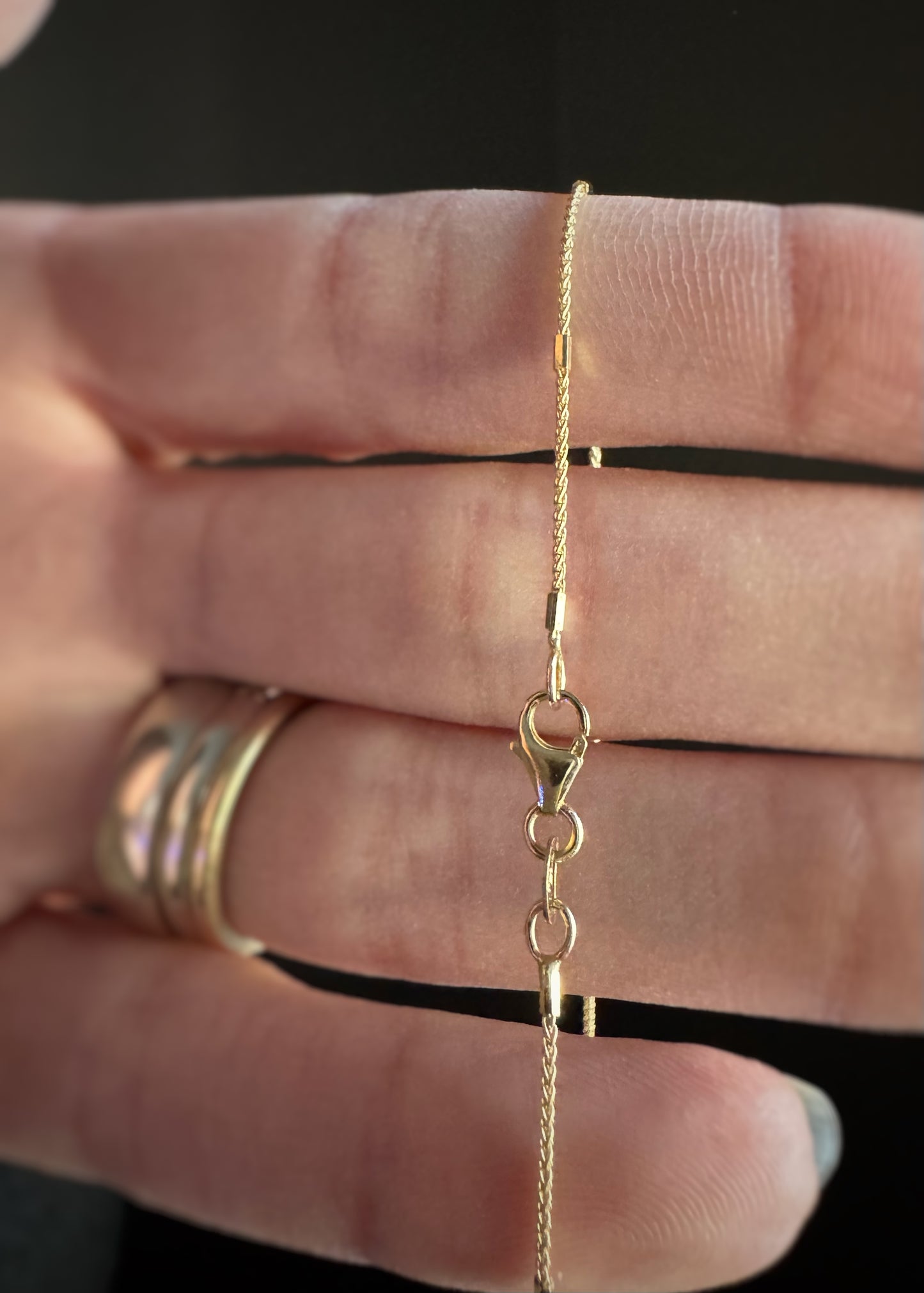 14k + Faceted Bar Station Chain Necklace