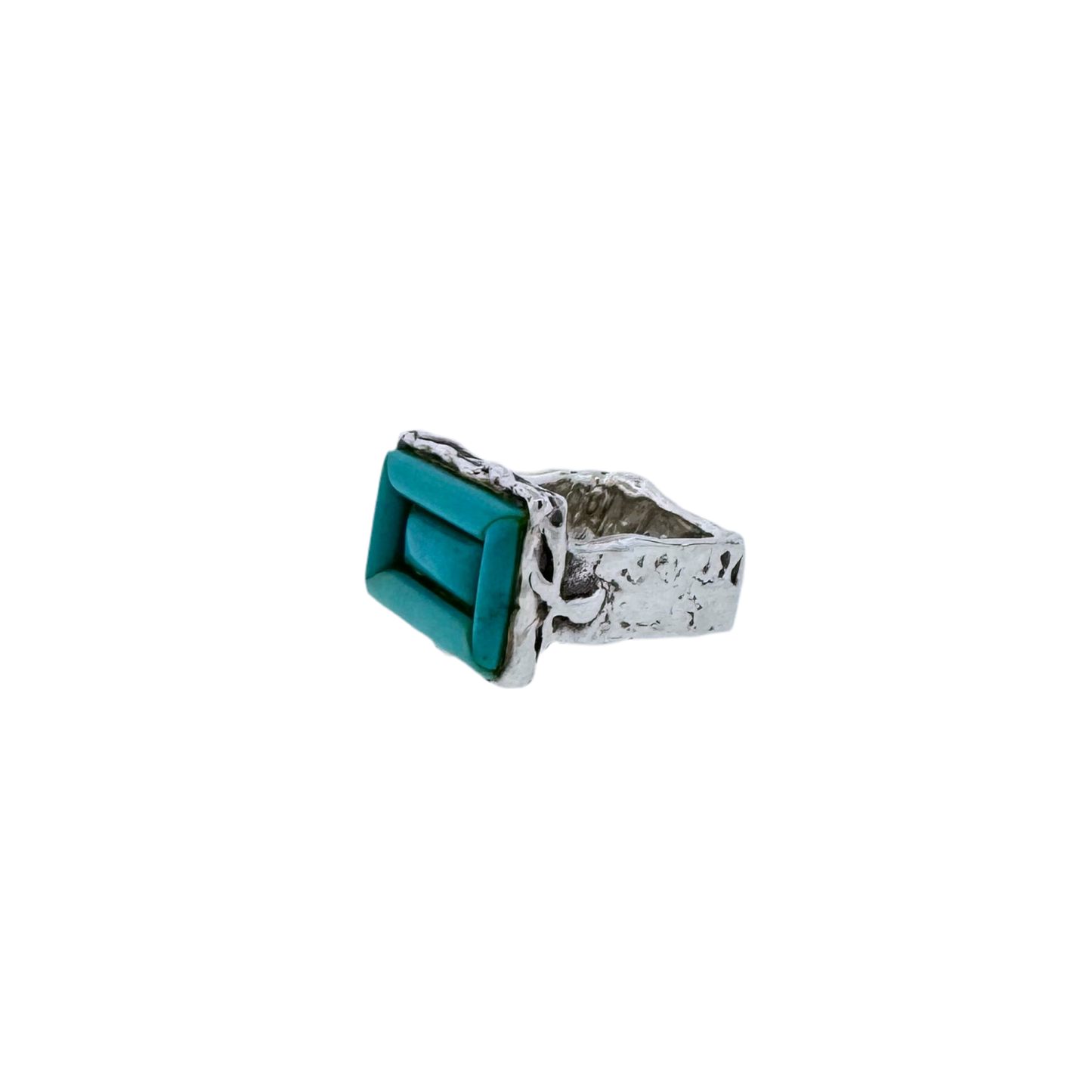 Estate Designer Sterling Silver + Turquoise Ring
