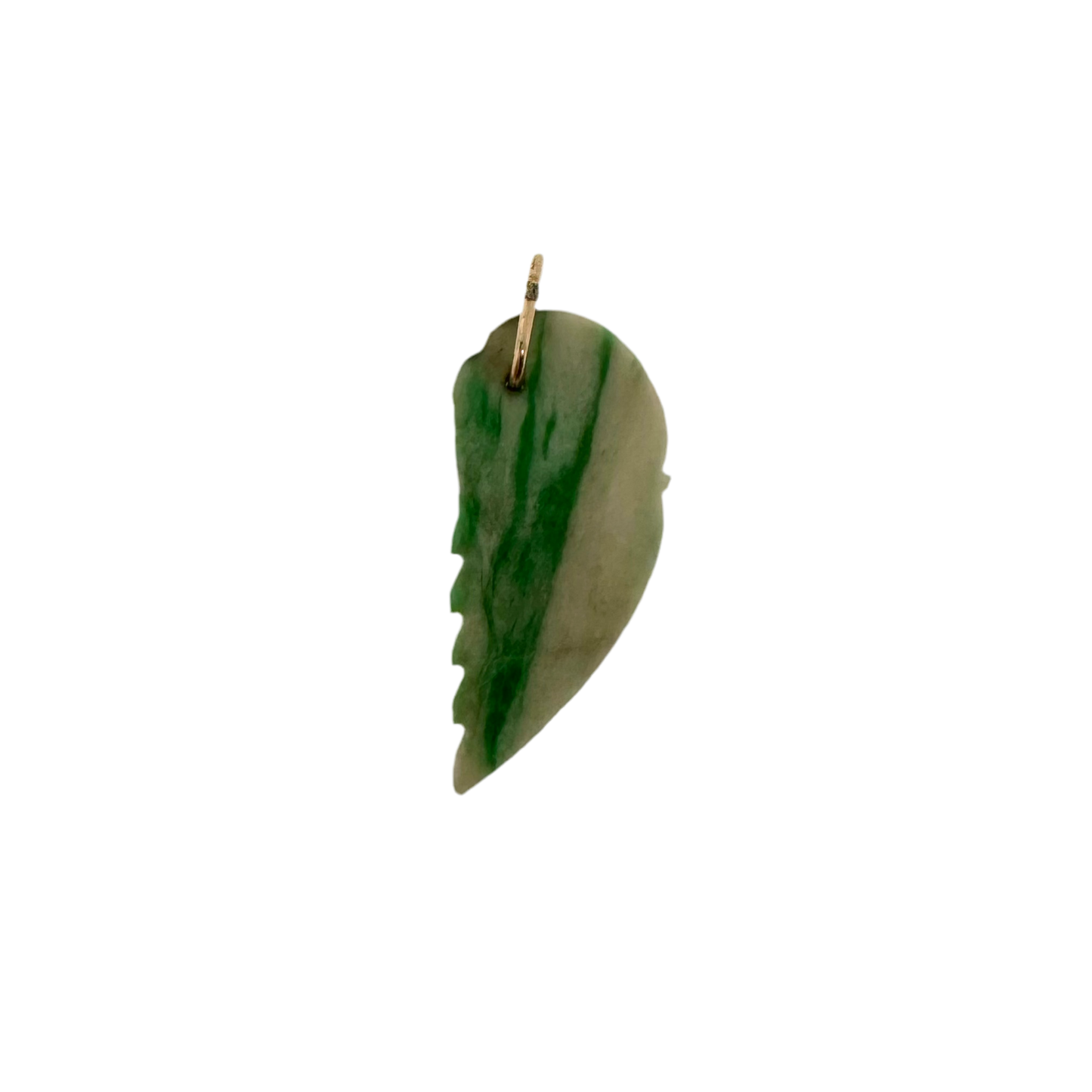 Estate 14k + Jade Angel Wing Charm