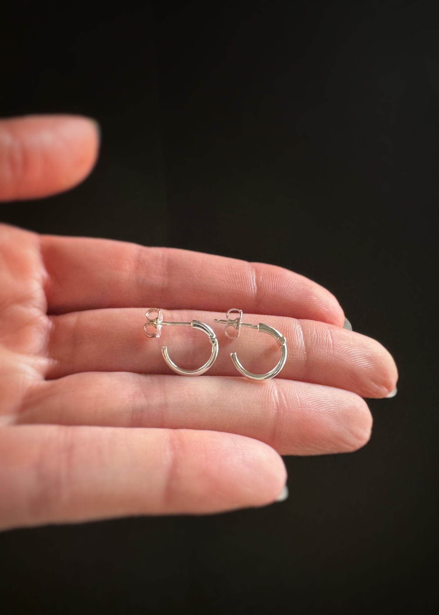 Sterling + Cross Hoop Earrings