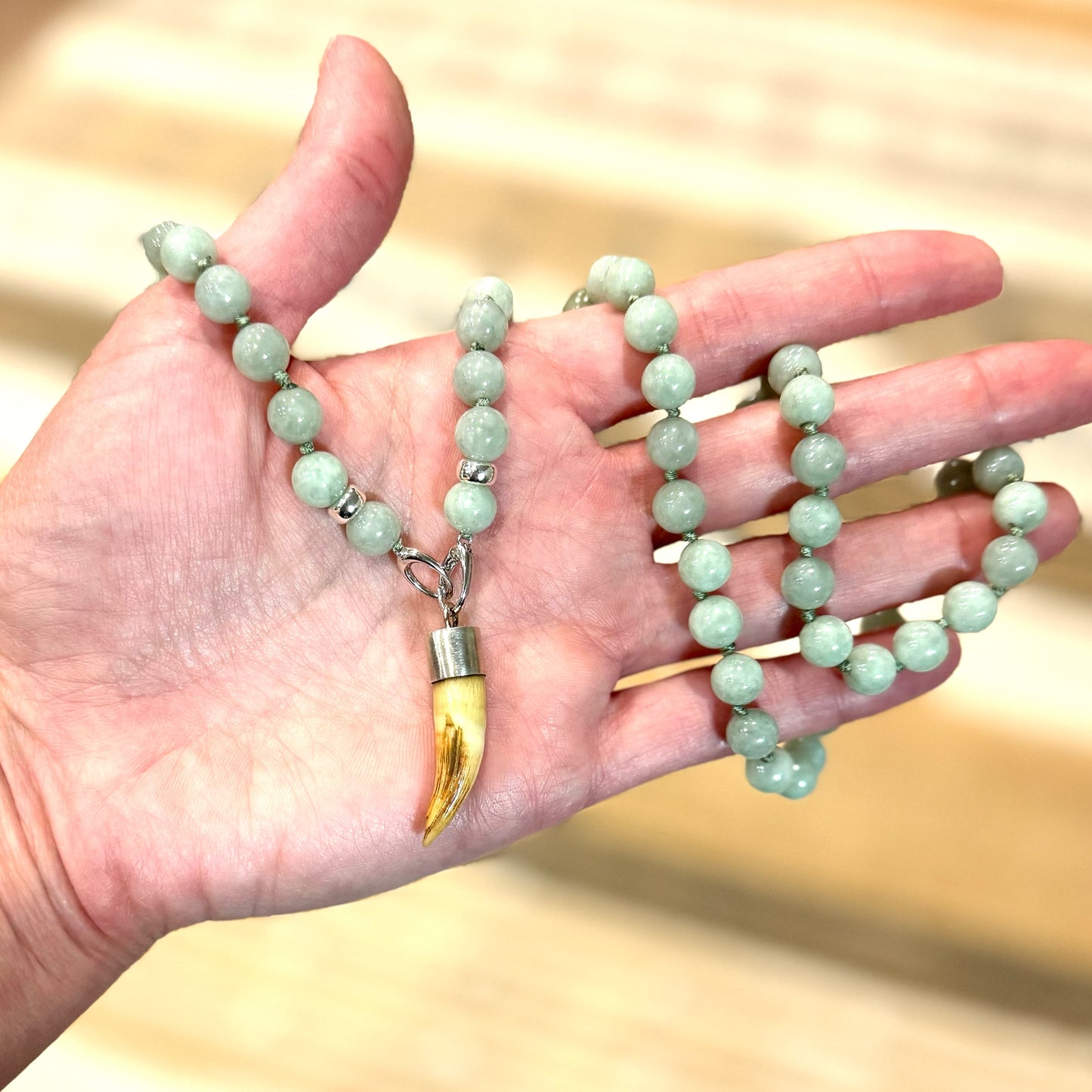 Sterling + Jade Bead Necklace