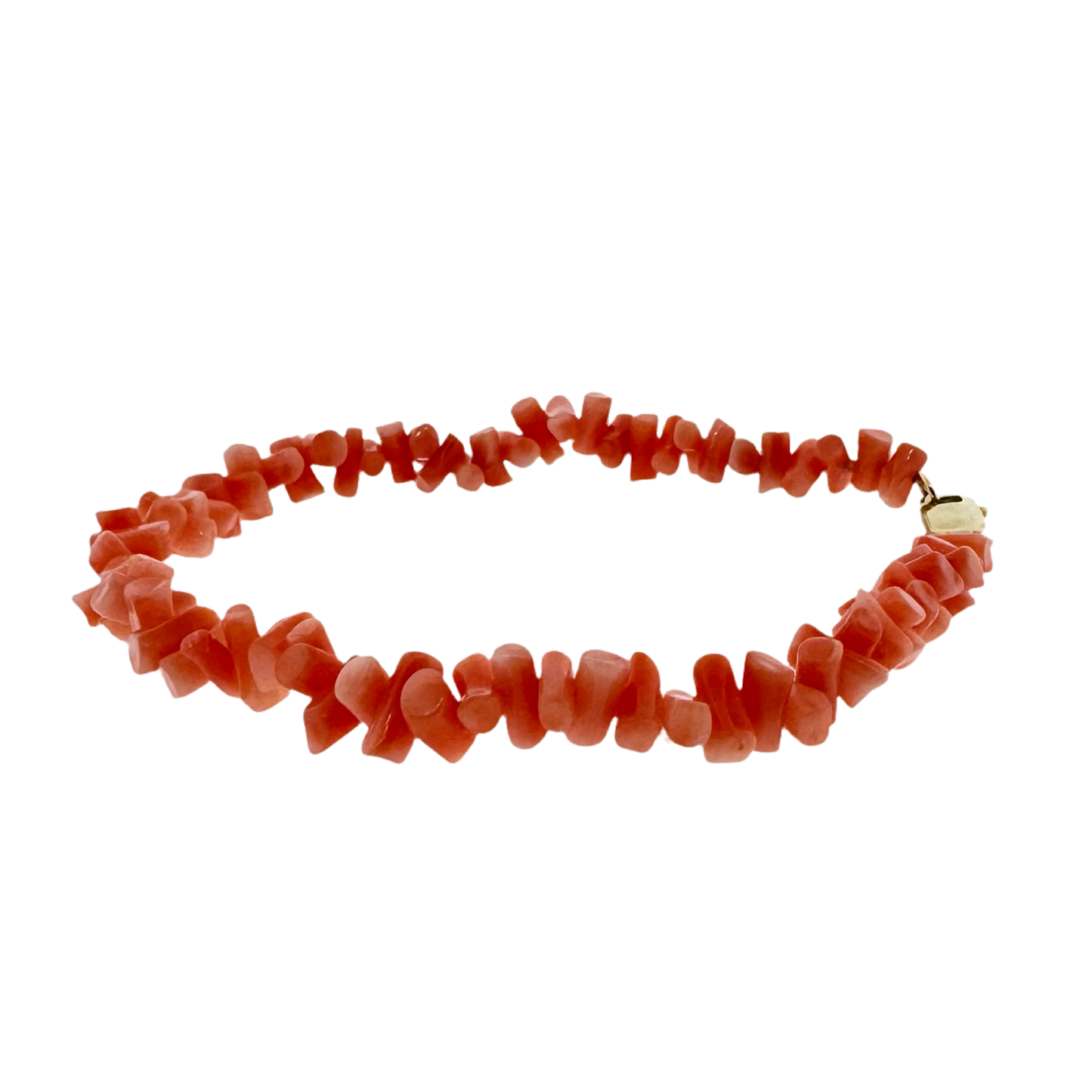 Estate 14k + Coral Bead Bracelet