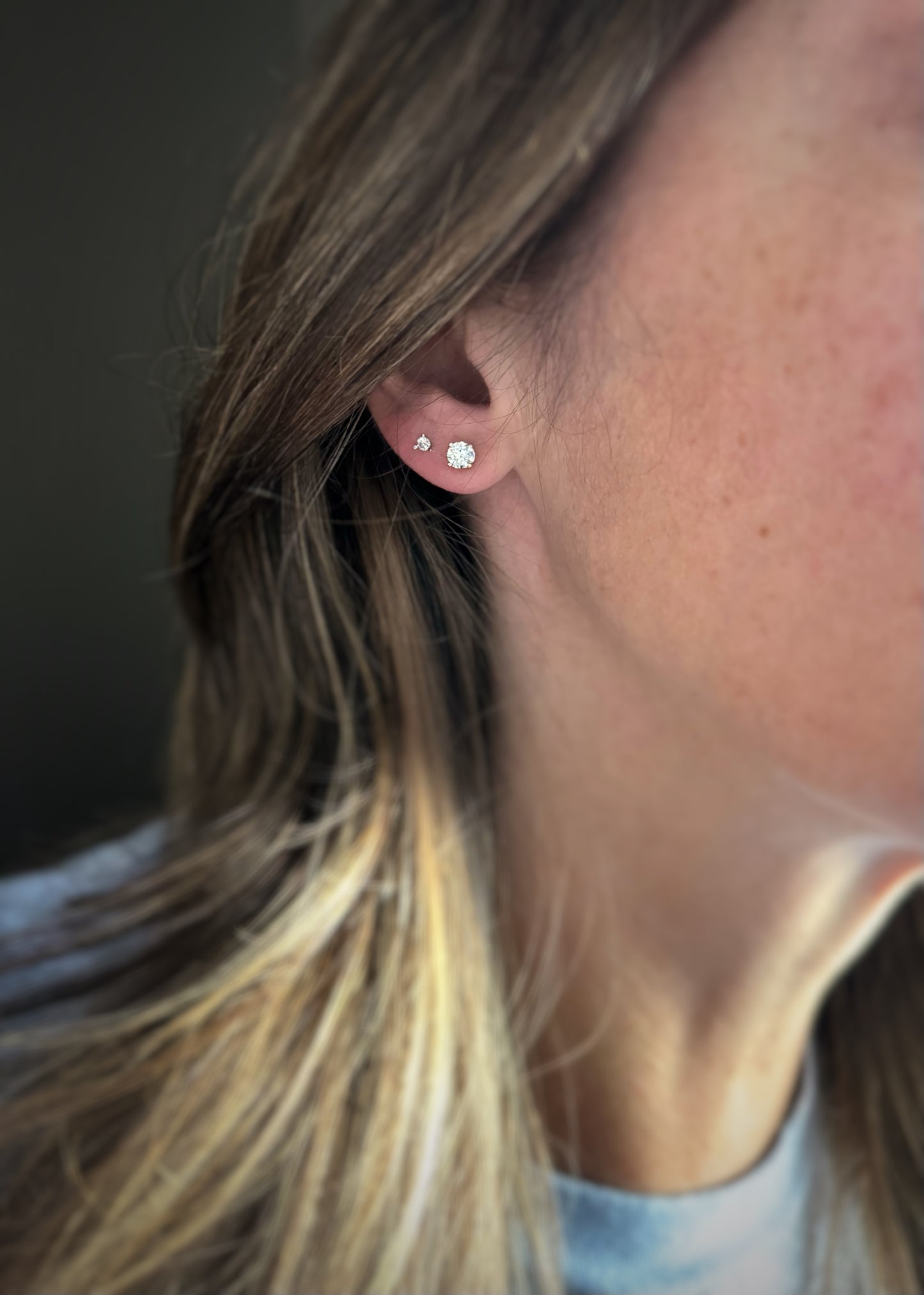 14k + Diamond Stud Earrings
