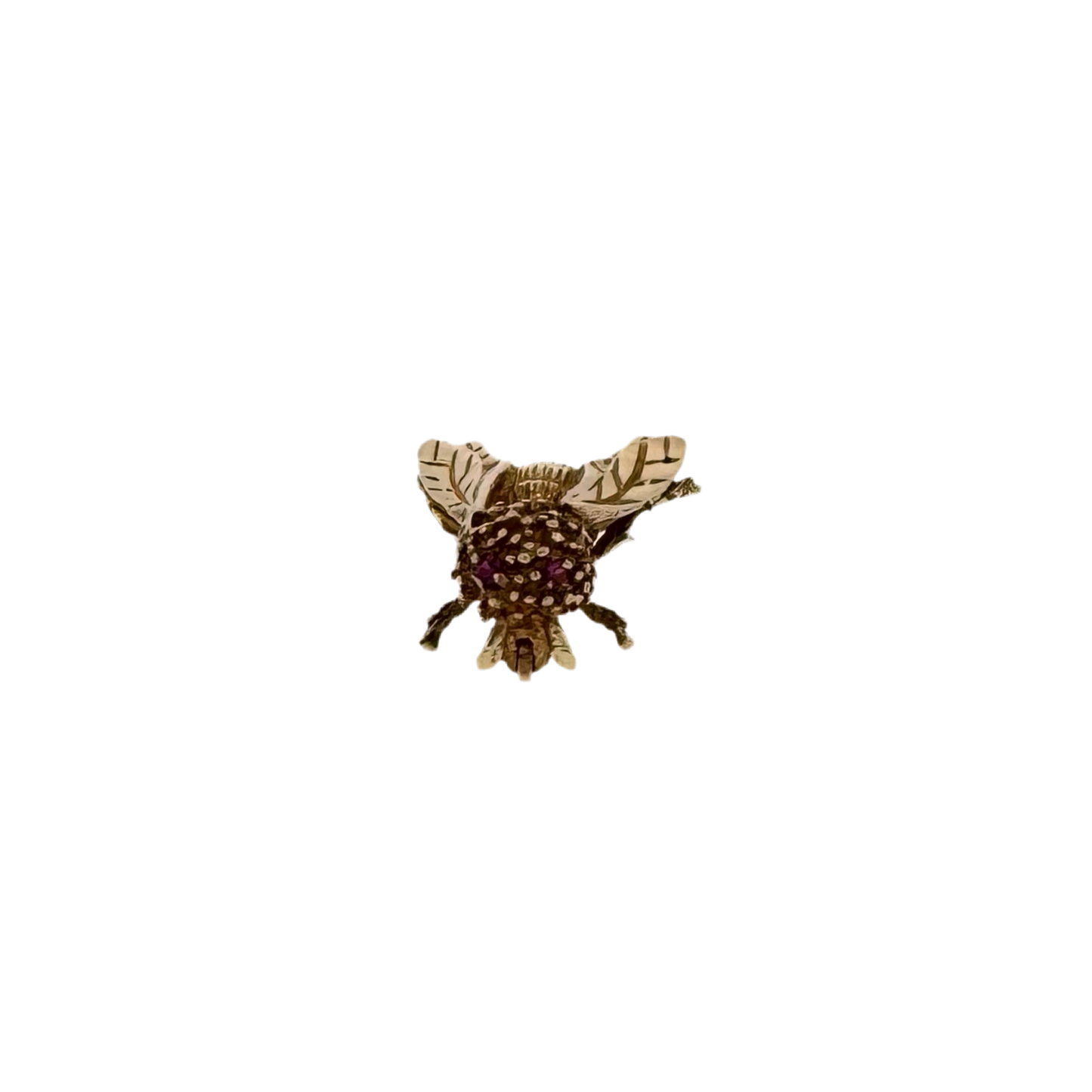 Estate 14k + Bee Brooch with Ruby Eyes