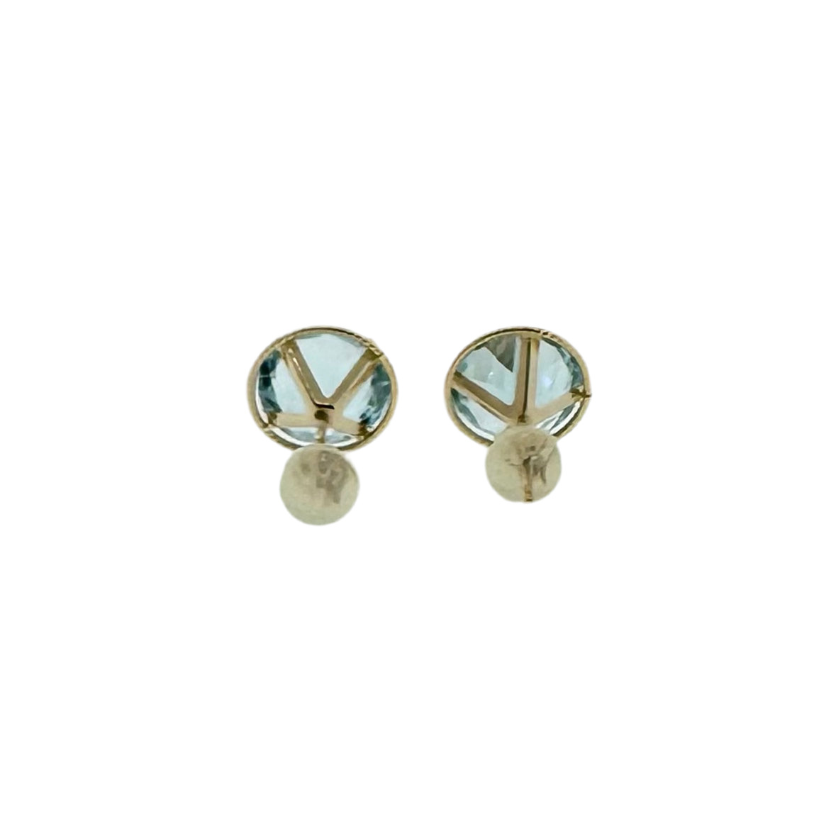 Estate 14k + Blue Topaz Stud Earrings
