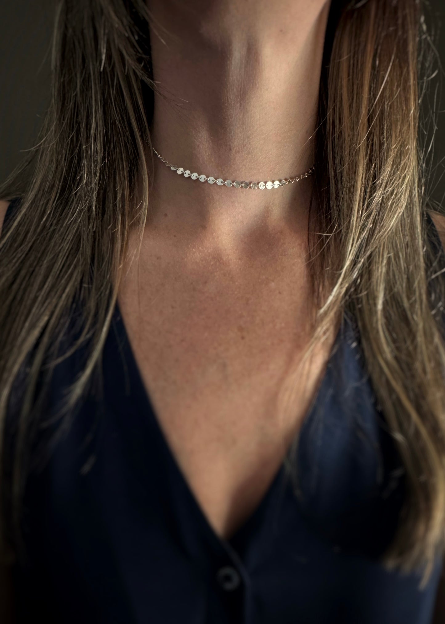 Sterling + Disc Chain Choker