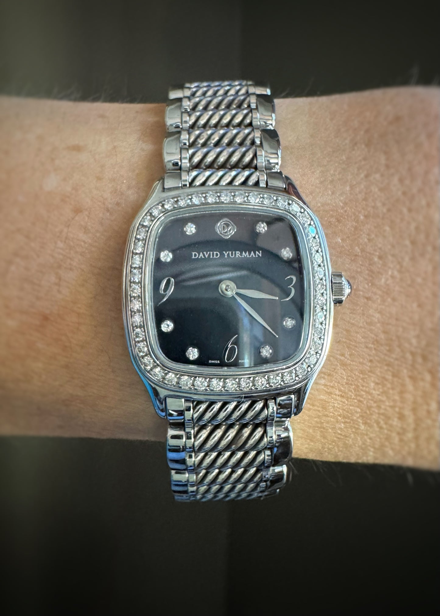 Estate Designer Stainless + Mother-of-Pearl and Diamond Thoroughbred Watch