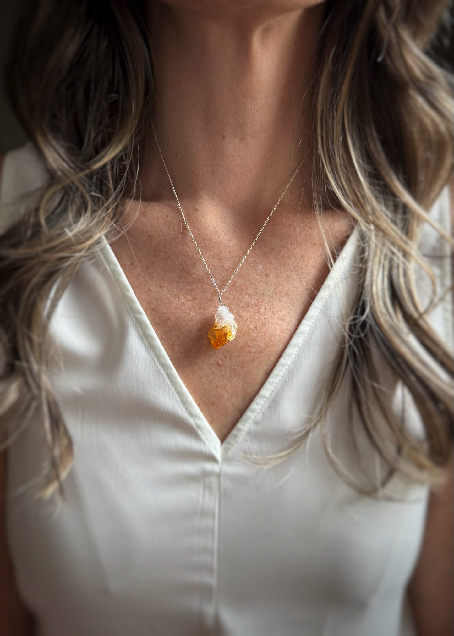 Sterling + Citrine Rough Necklace