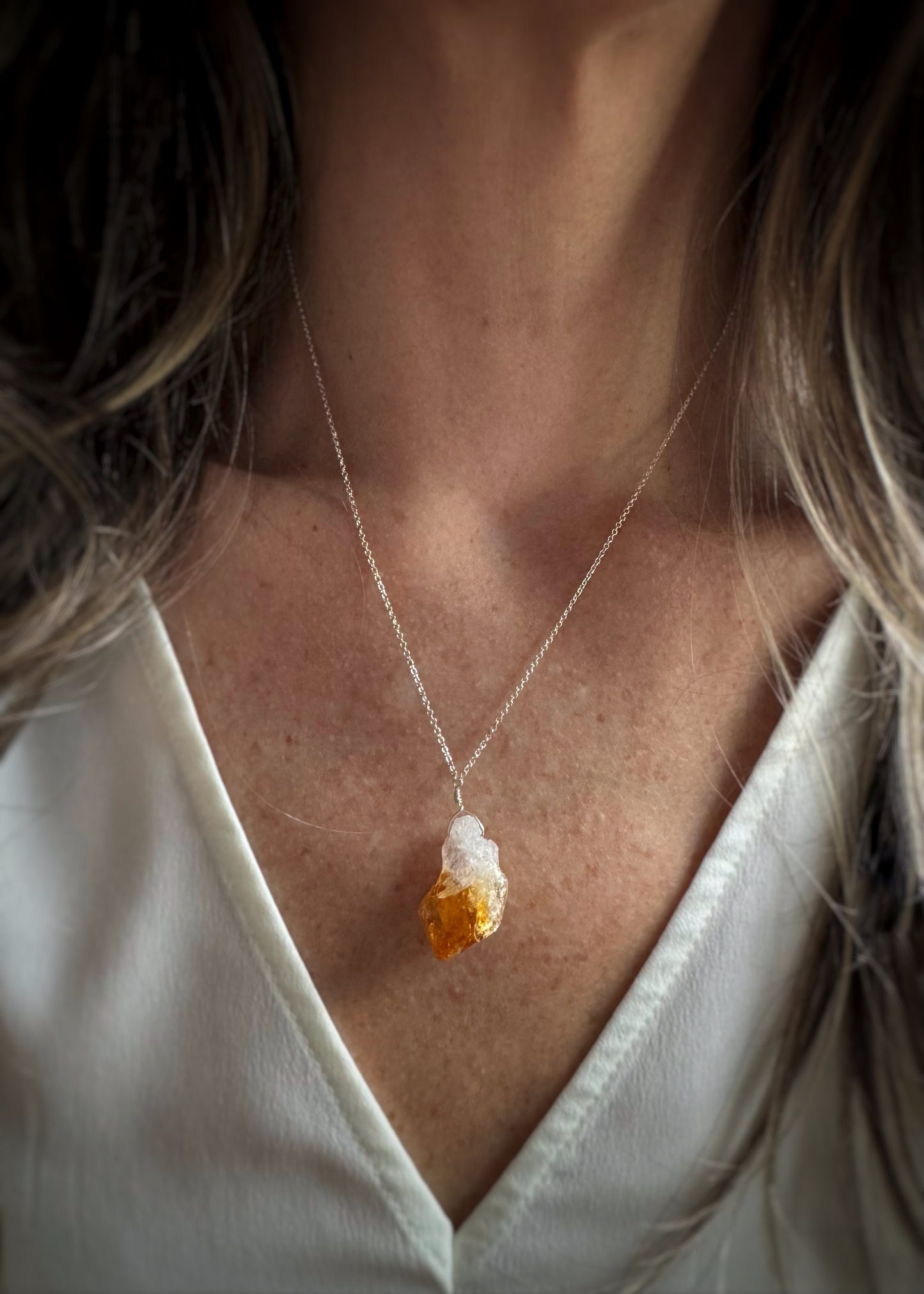 Sterling + Citrine Rough Necklace