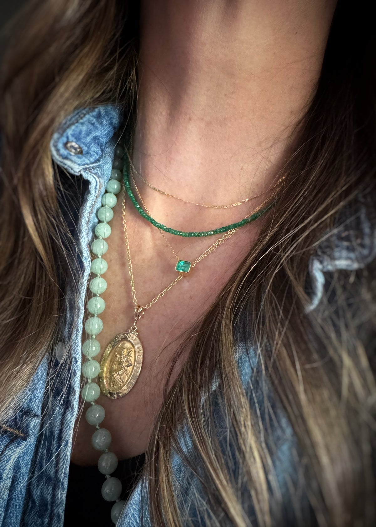 Estate 14k + St. Christopher Oval Pendant