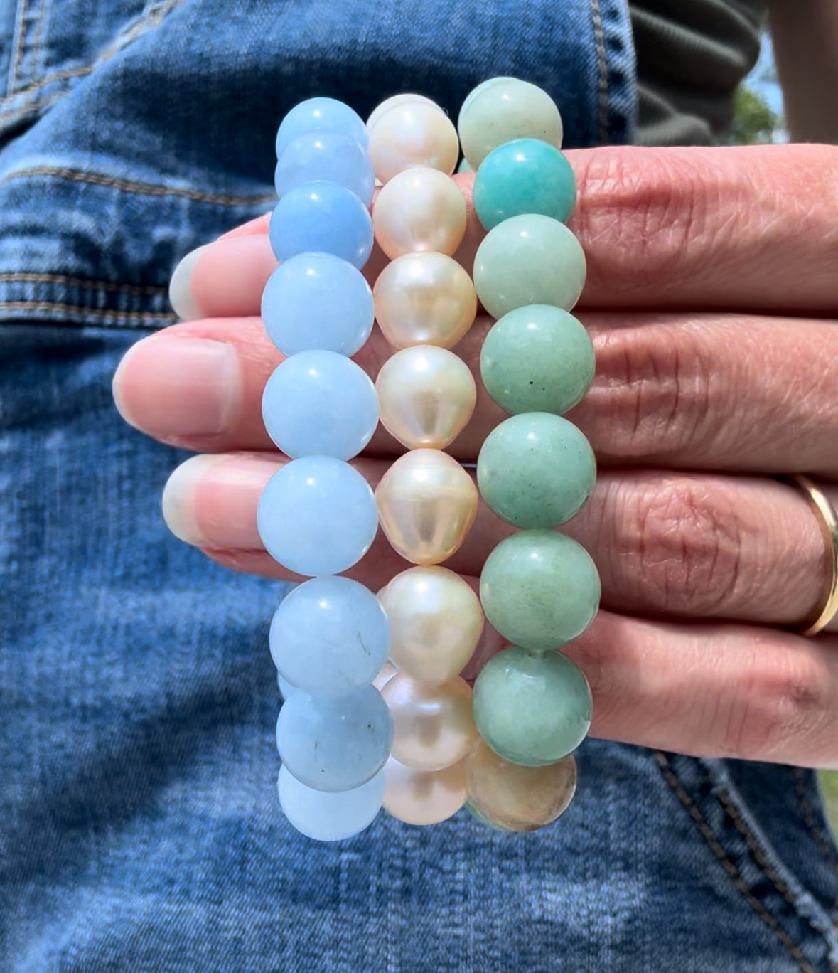Smooth Aventurine Bead Stretch Bracelet