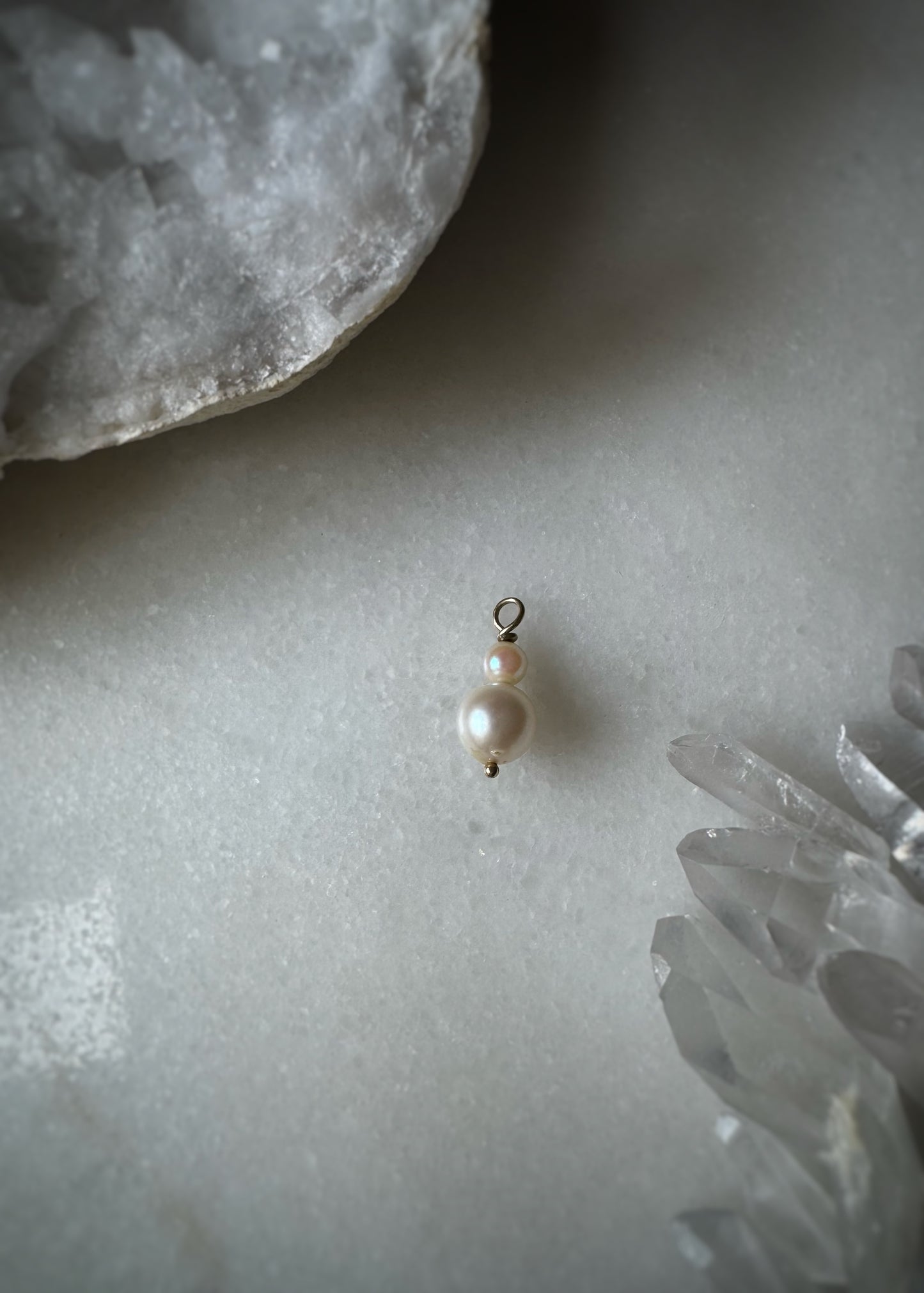 Estate 14k + Cultured Pearl Duo Mini Charm