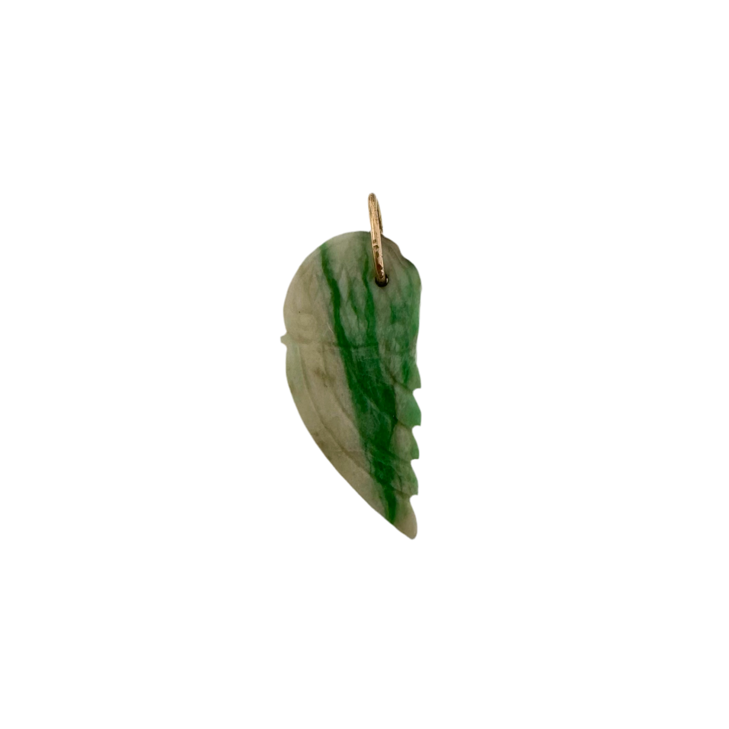 Estate 14k + Jade Angel Wing Charm