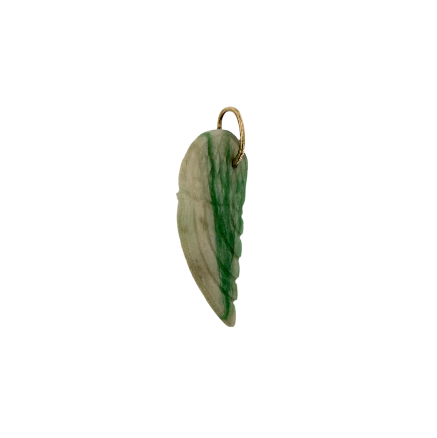 Estate 14k + Jade Angel Wing Charm