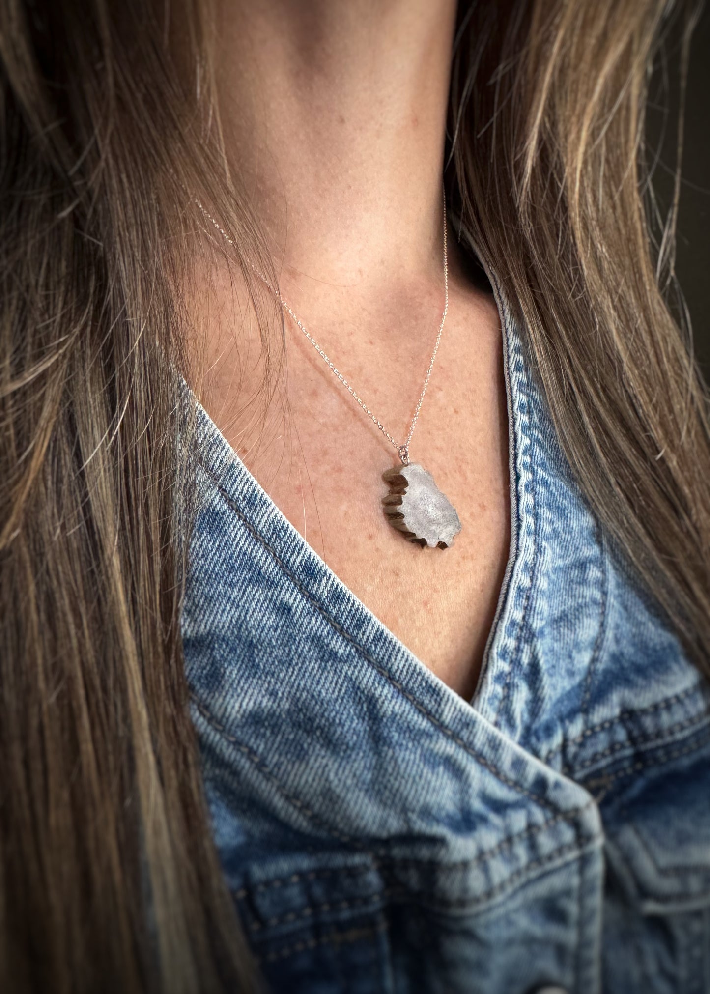Sterling + Freestyle Antler Slice Necklace