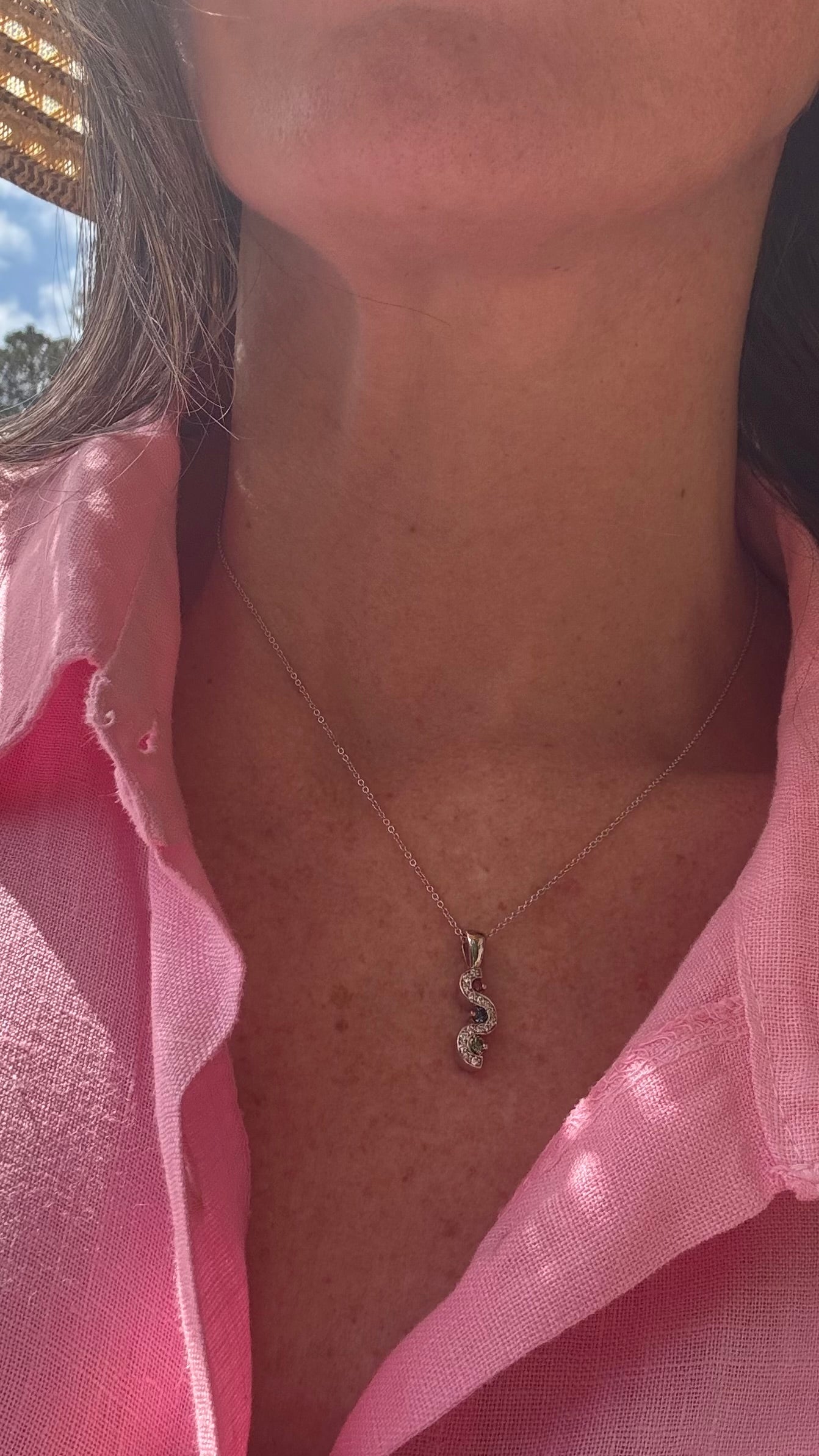 Estate 14k + Fancy Diamond Necklace