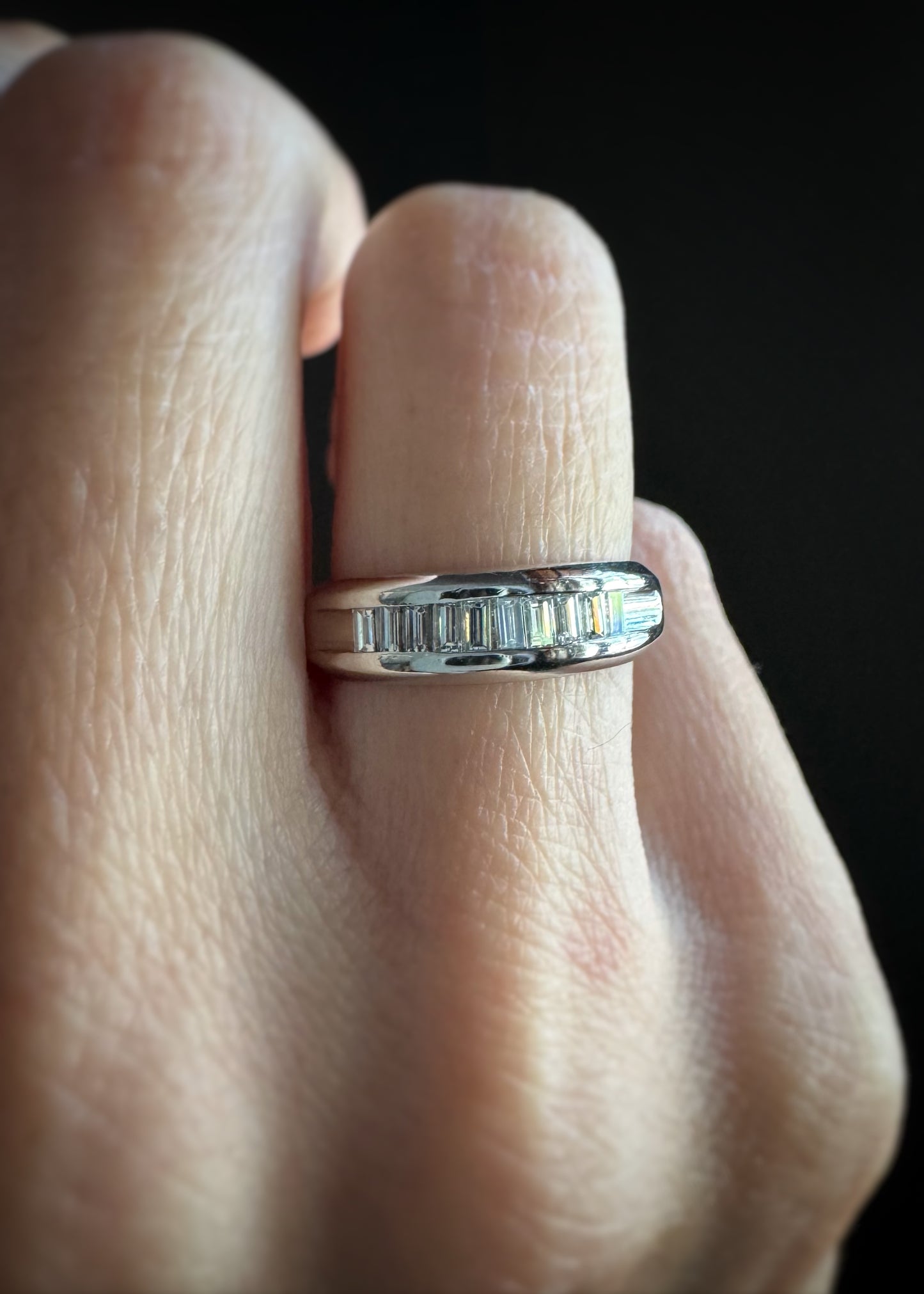 Estate Platinum + Baguette Diamond Band