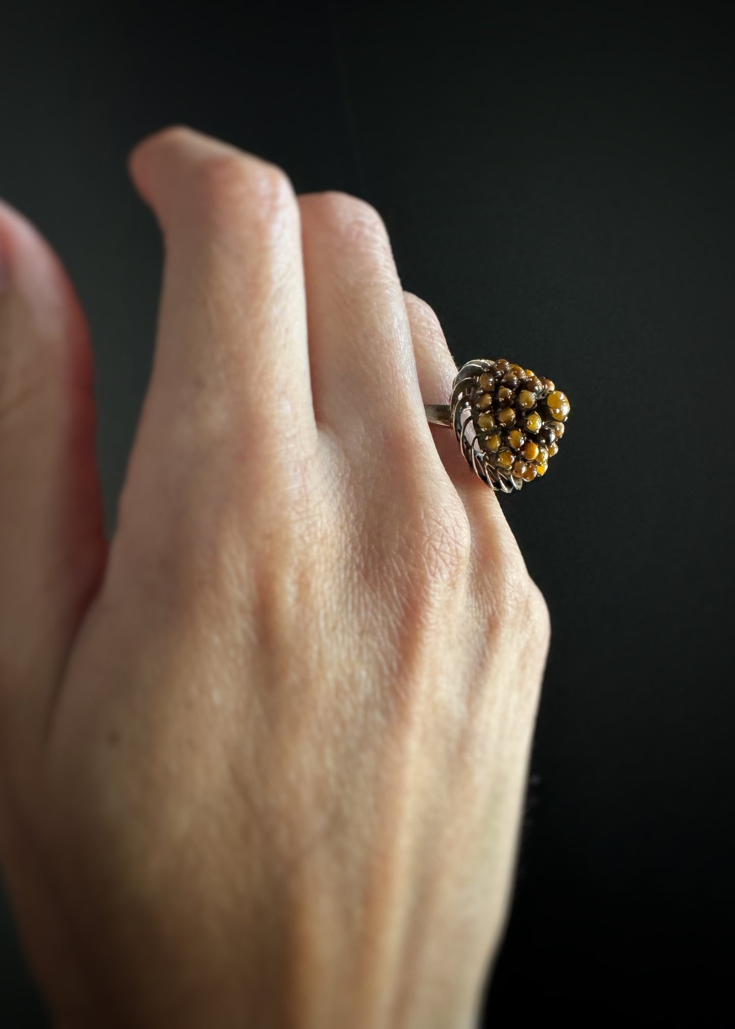 Estate 10k + Tigereye Princess Ring