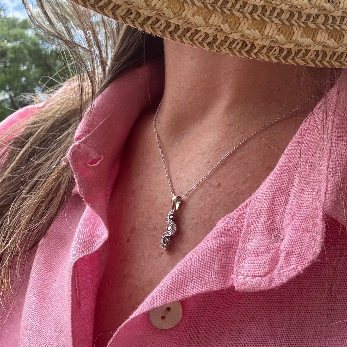Estate 14k + Fancy Diamond Necklace