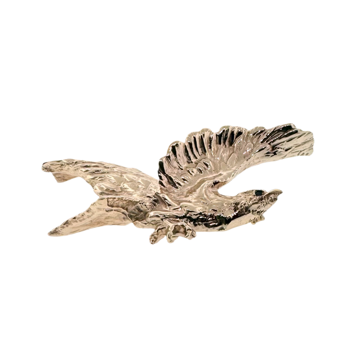 Estate 14k + Eagle Brooch with Sapphire Eye