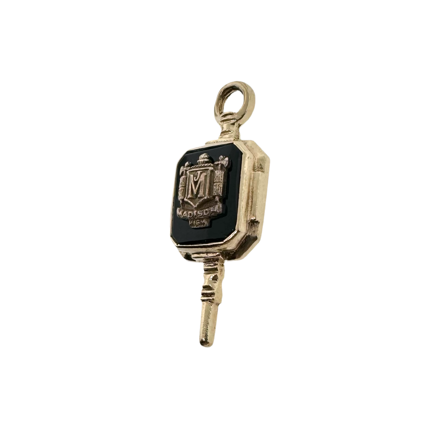 Estate 10K + Onyx High School Class Key Charm