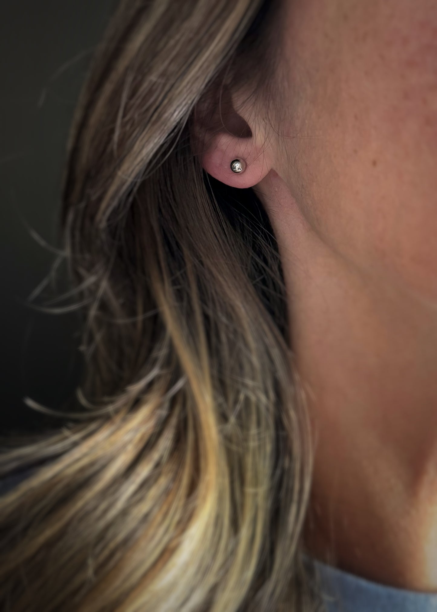 Estate 14k + 5mm Ball Stud Earrings