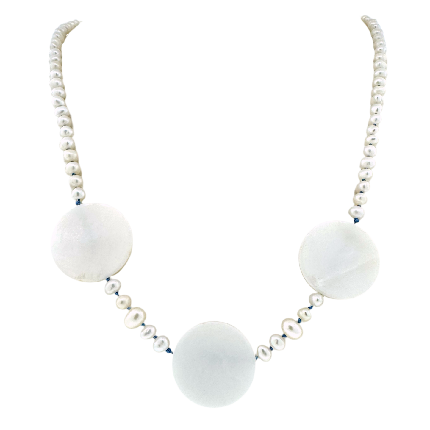 Sterling + Freshwater Pearls and Mother-of-pearl Convertible Necklace