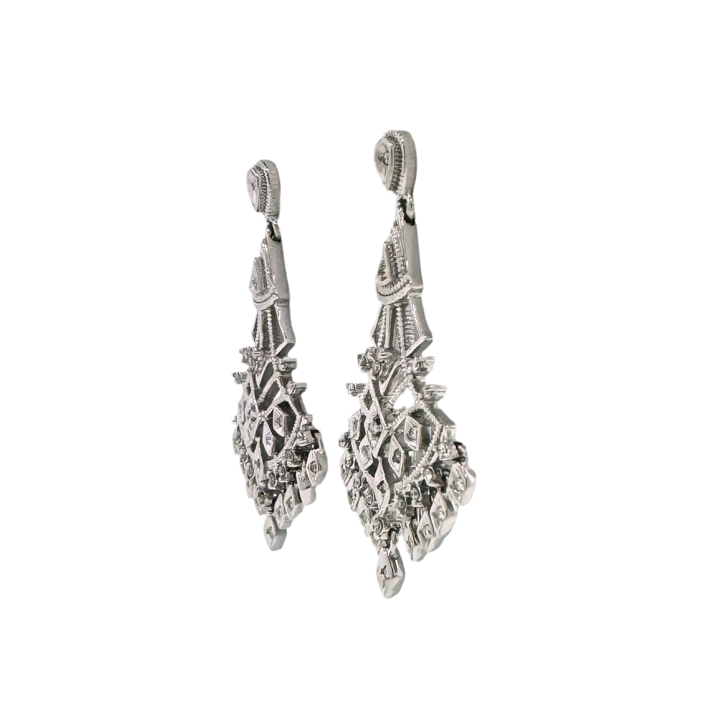 Estate 14k + Diamond Chandelier Earrings