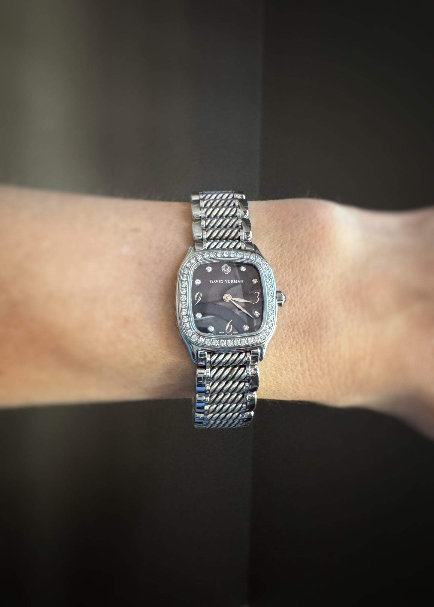 Estate Designer Stainless + Mother-of-Pearl and Diamond Thoroughbred Watch