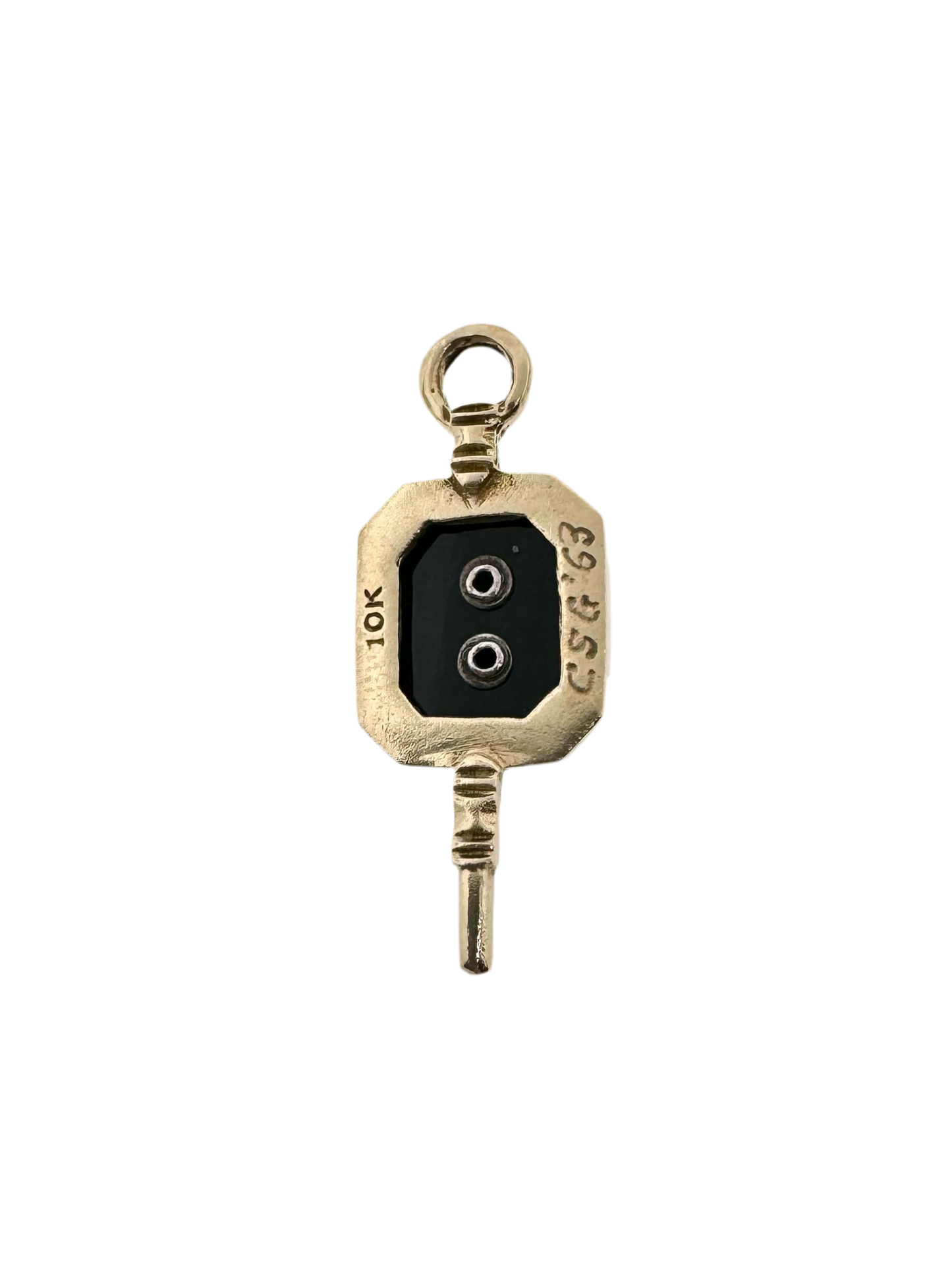 Estate 10K + Onyx High School Class Key Charm