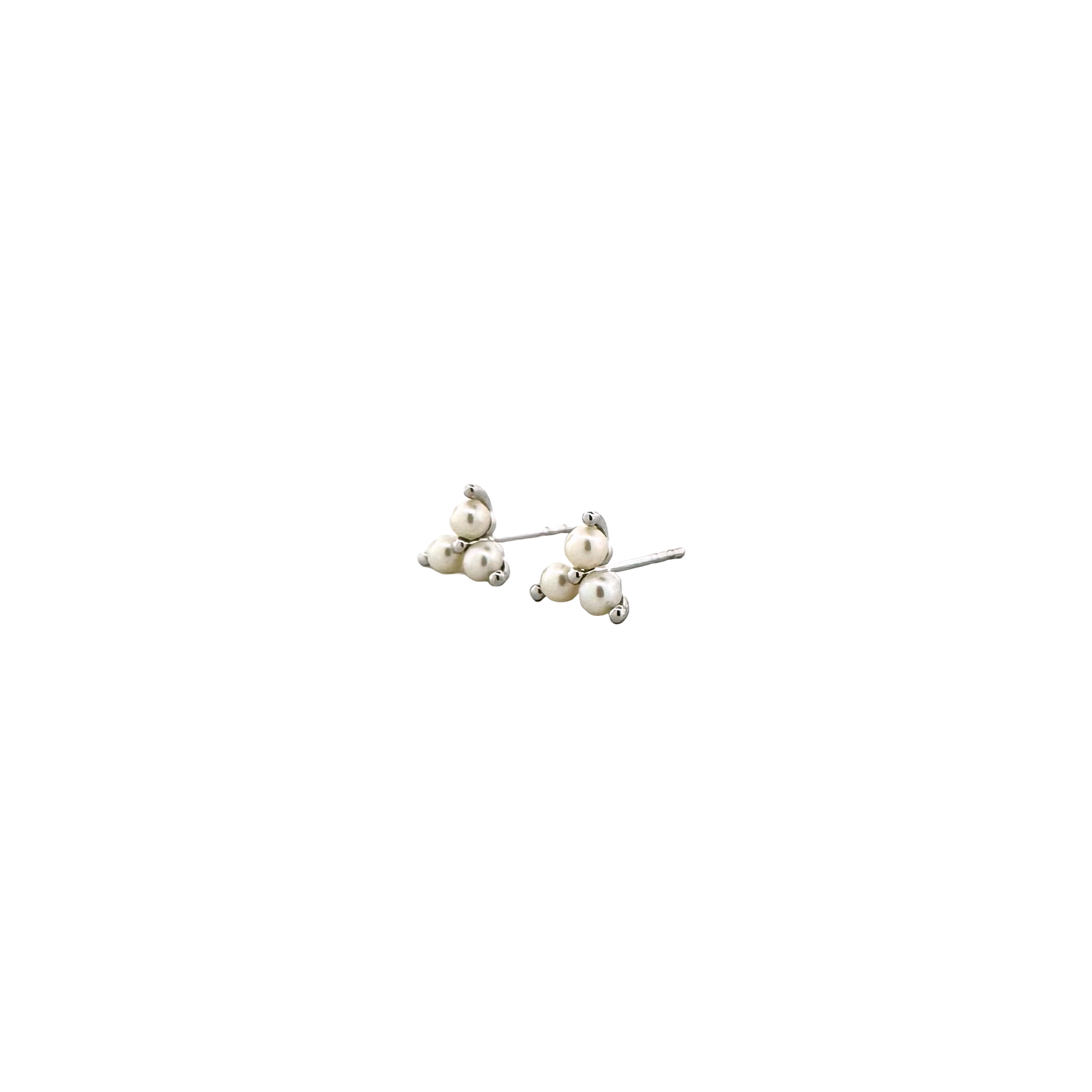 14k + Pearl Trefoil Stud Earrings