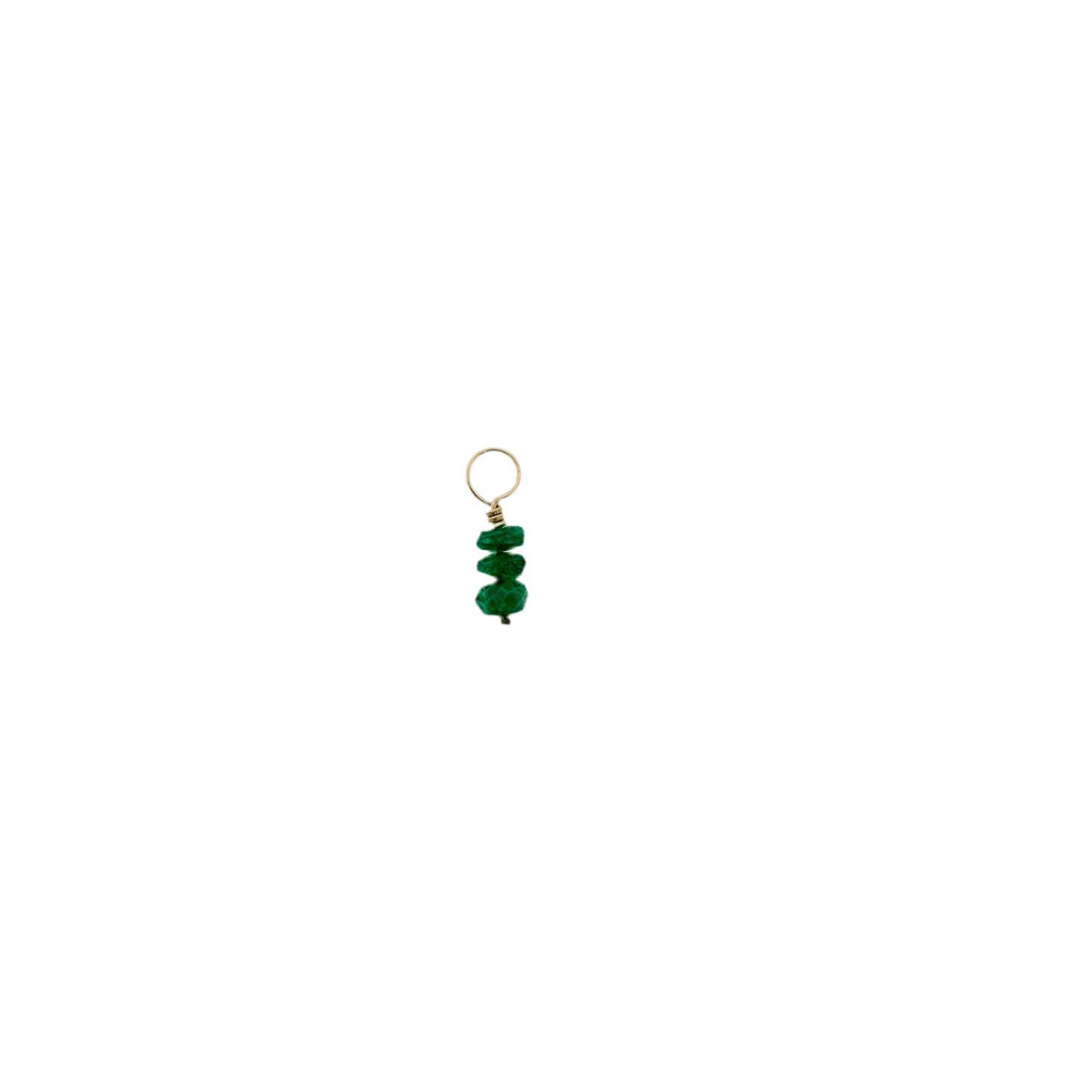 14k Mini Charm + Emerald