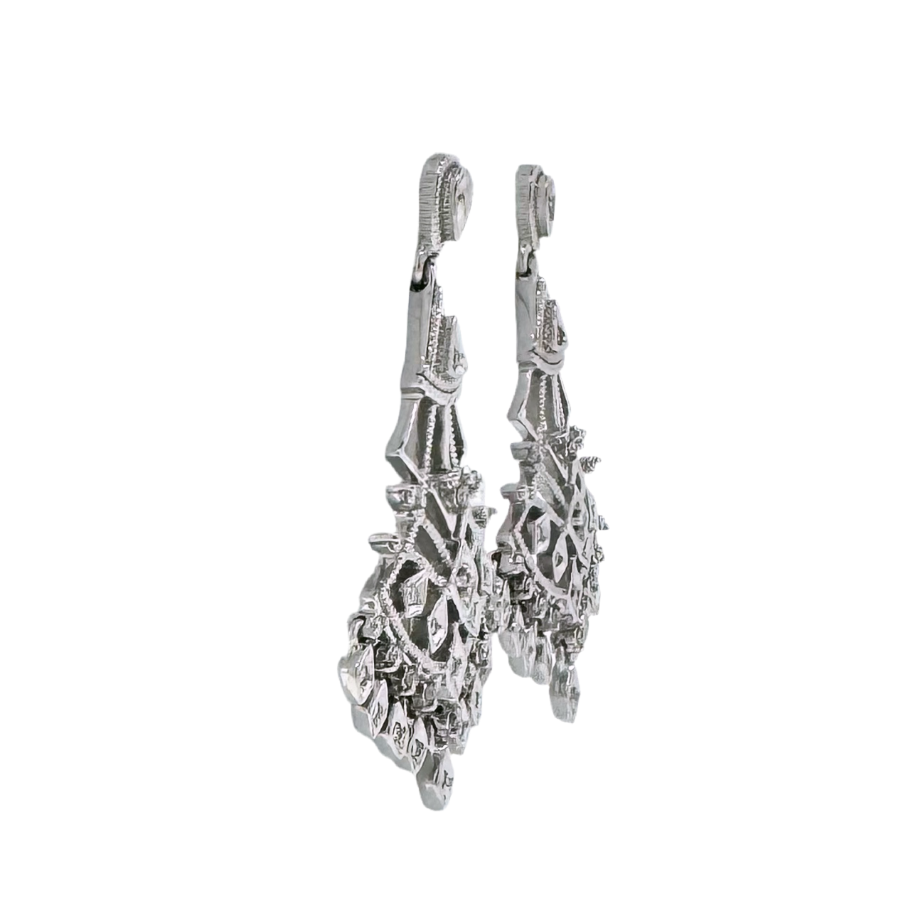 Estate 14k + Diamond Chandelier Earrings
