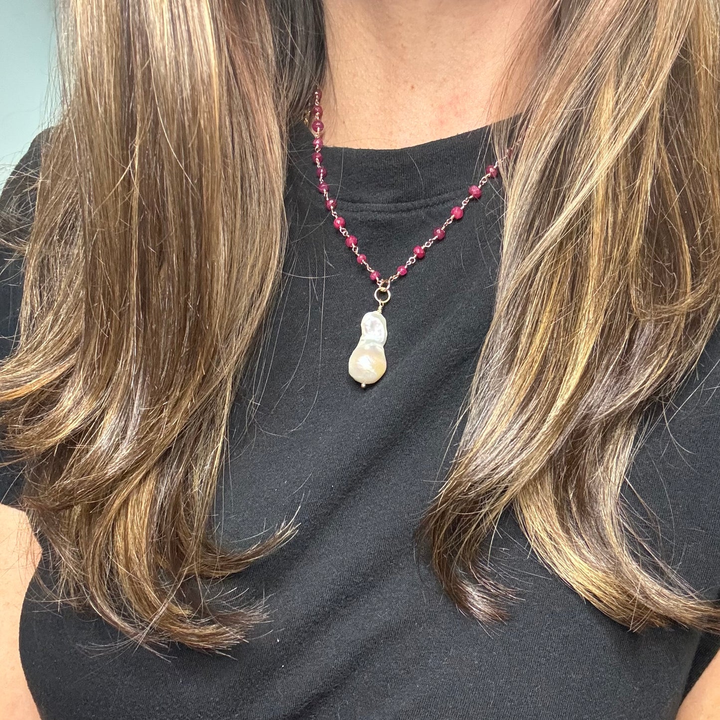14k + Baroque Pearl Pendant