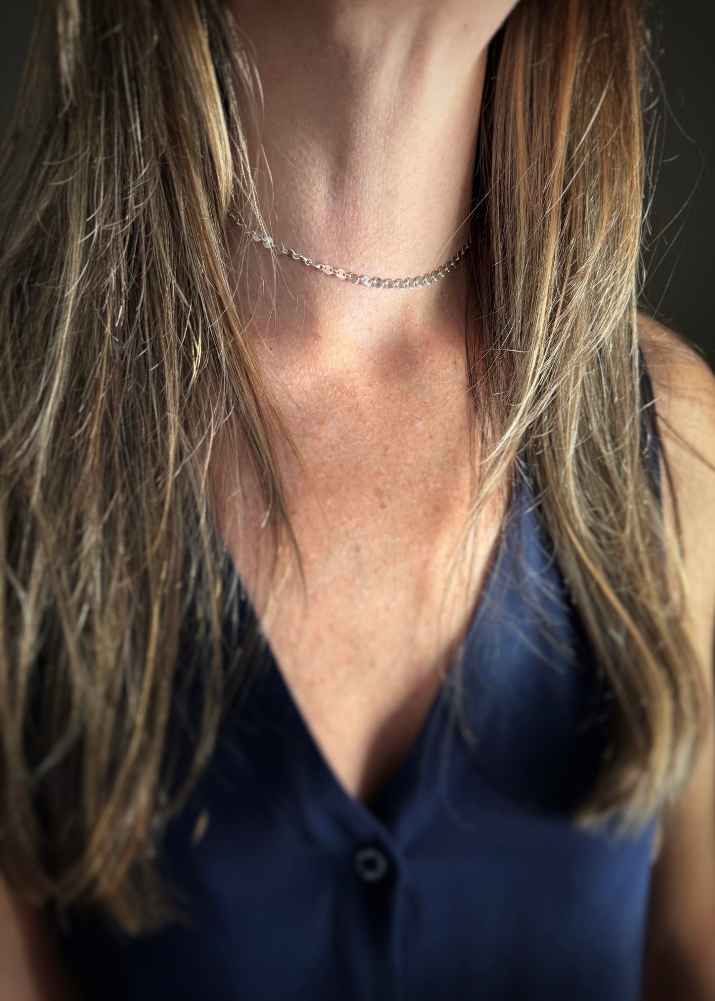 Sterling + Disc Chain Choker