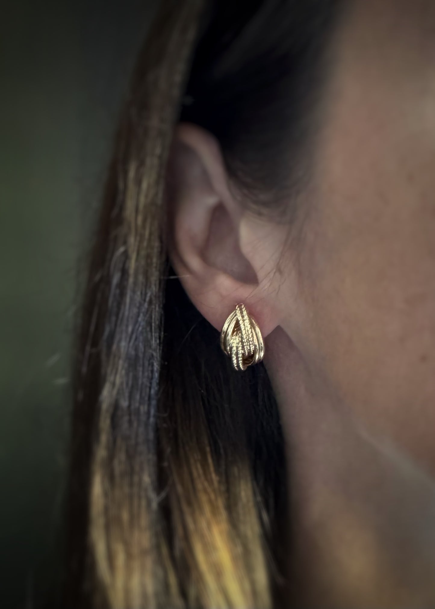 Estate 14k + Twist Rope Earrings