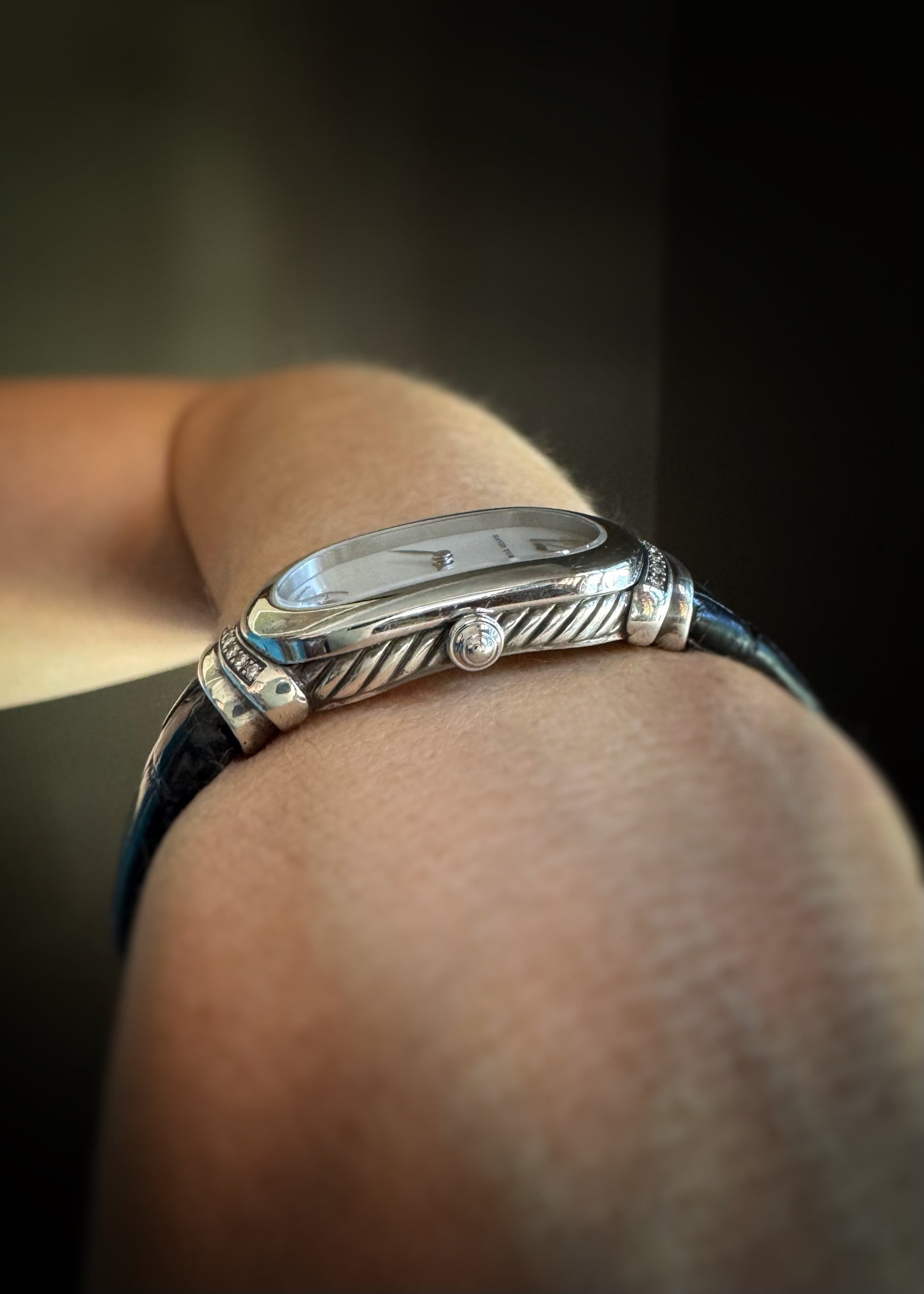 Estate Designer Sterling + Diamond Madison Watch