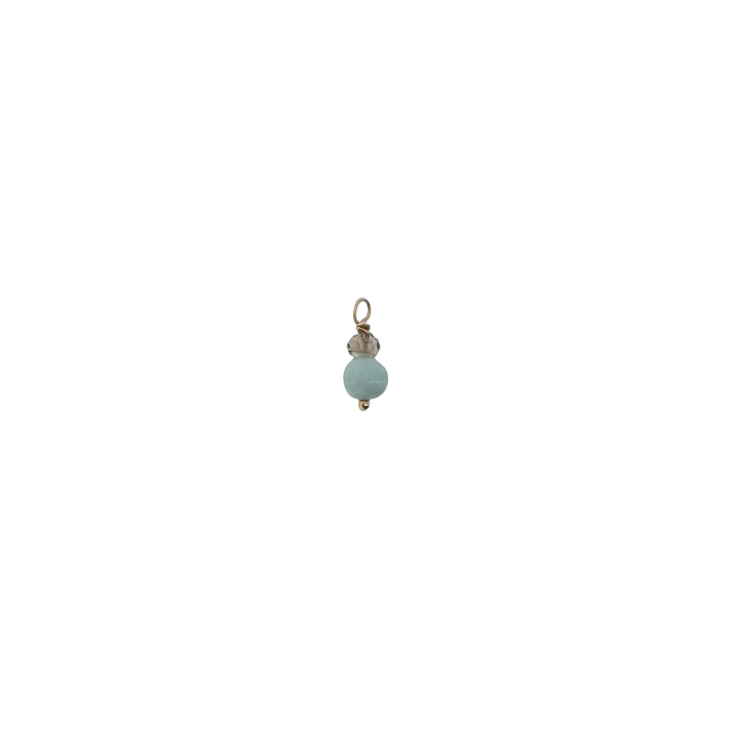 14k Mini Charm + Smoky Quartz and Amazonite