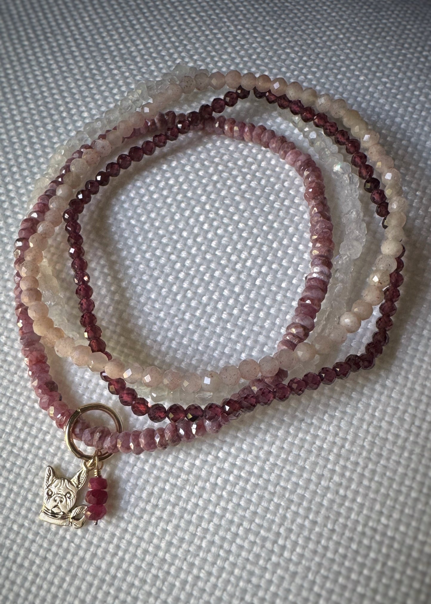 Faceted Ruby Bead Stretch Bracelet