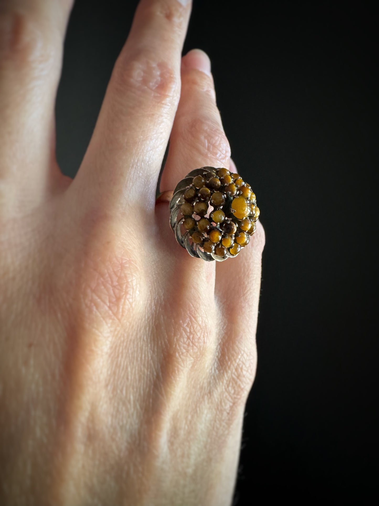 Estate 10k + Tigereye Princess Ring