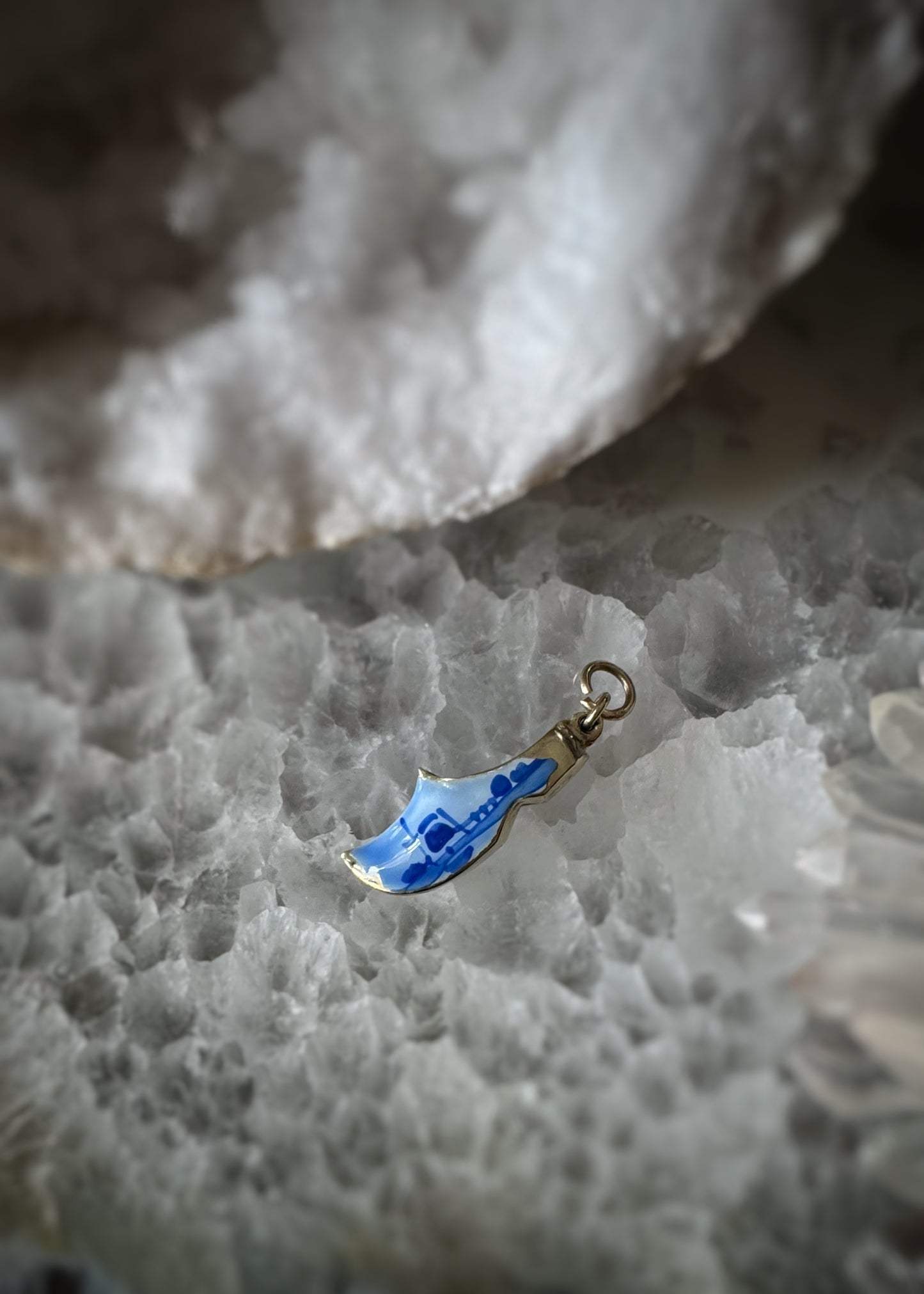 Vintage 14k + Enamel Dutch Clog Charm