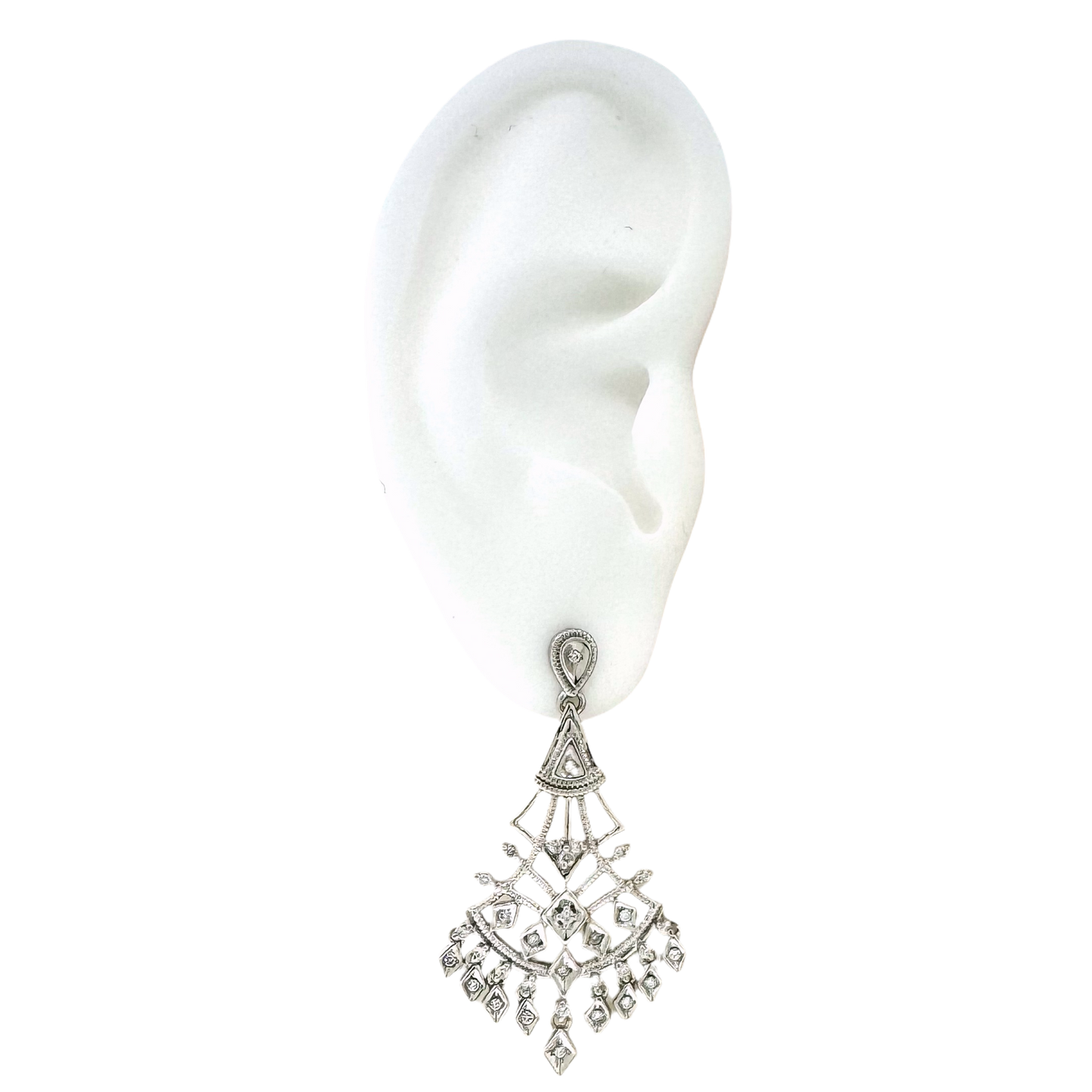 Estate 14k + Diamond Chandelier Earrings