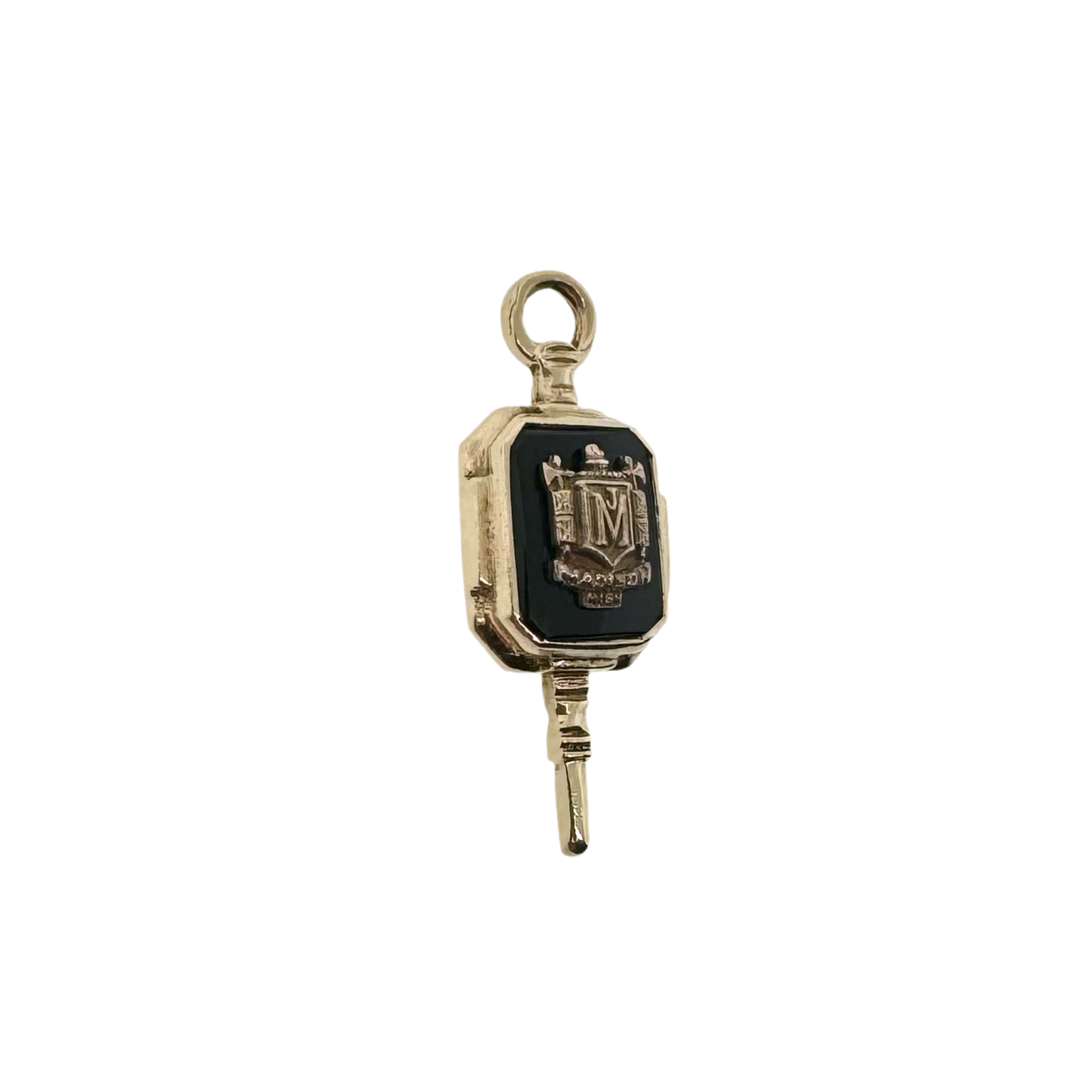 Estate 10K + Onyx High School Class Key Charm
