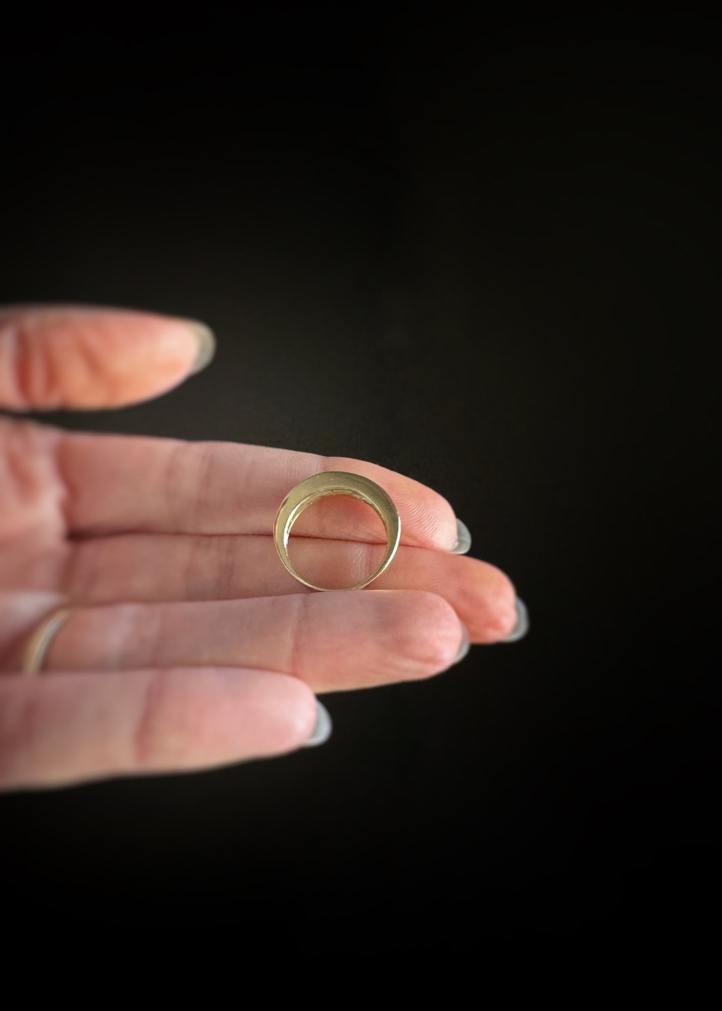 Estate 14k + Sapphire Channel Band