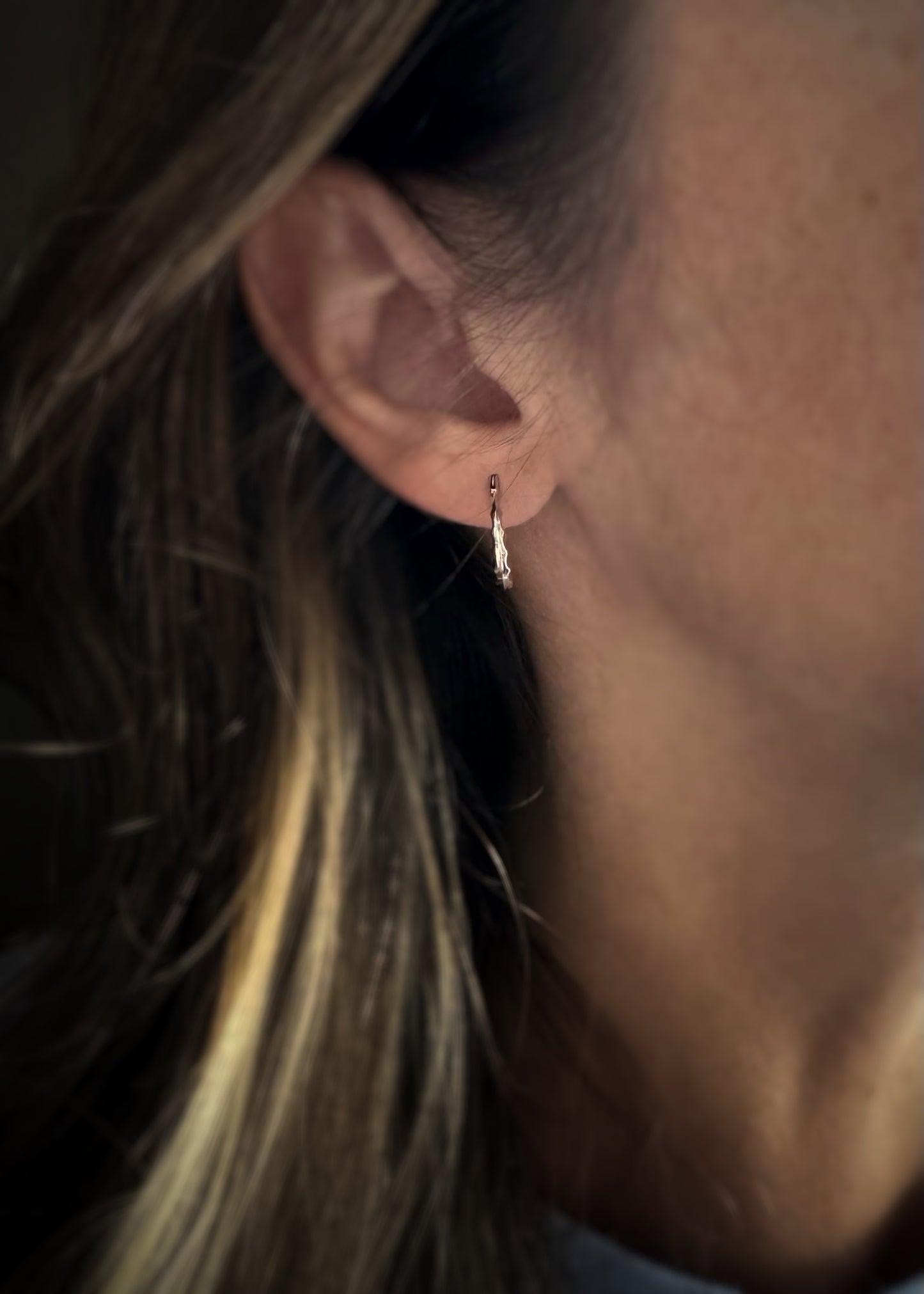 Estate 14k + Fluted Hoop Earrings