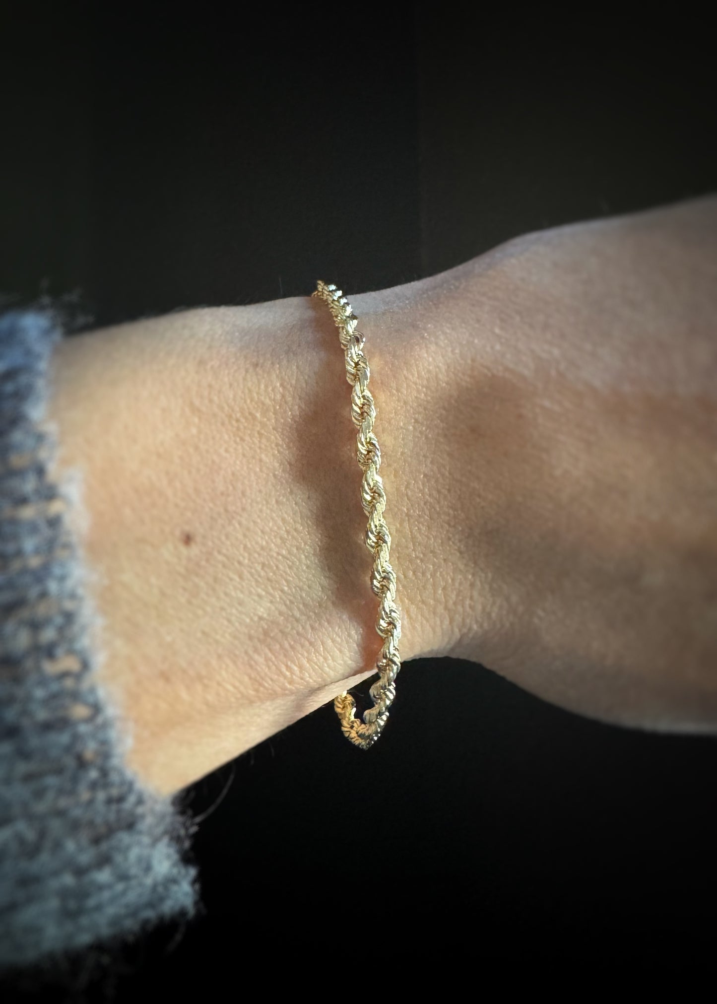Estate Designer 14k + Rope Chain Bracelet