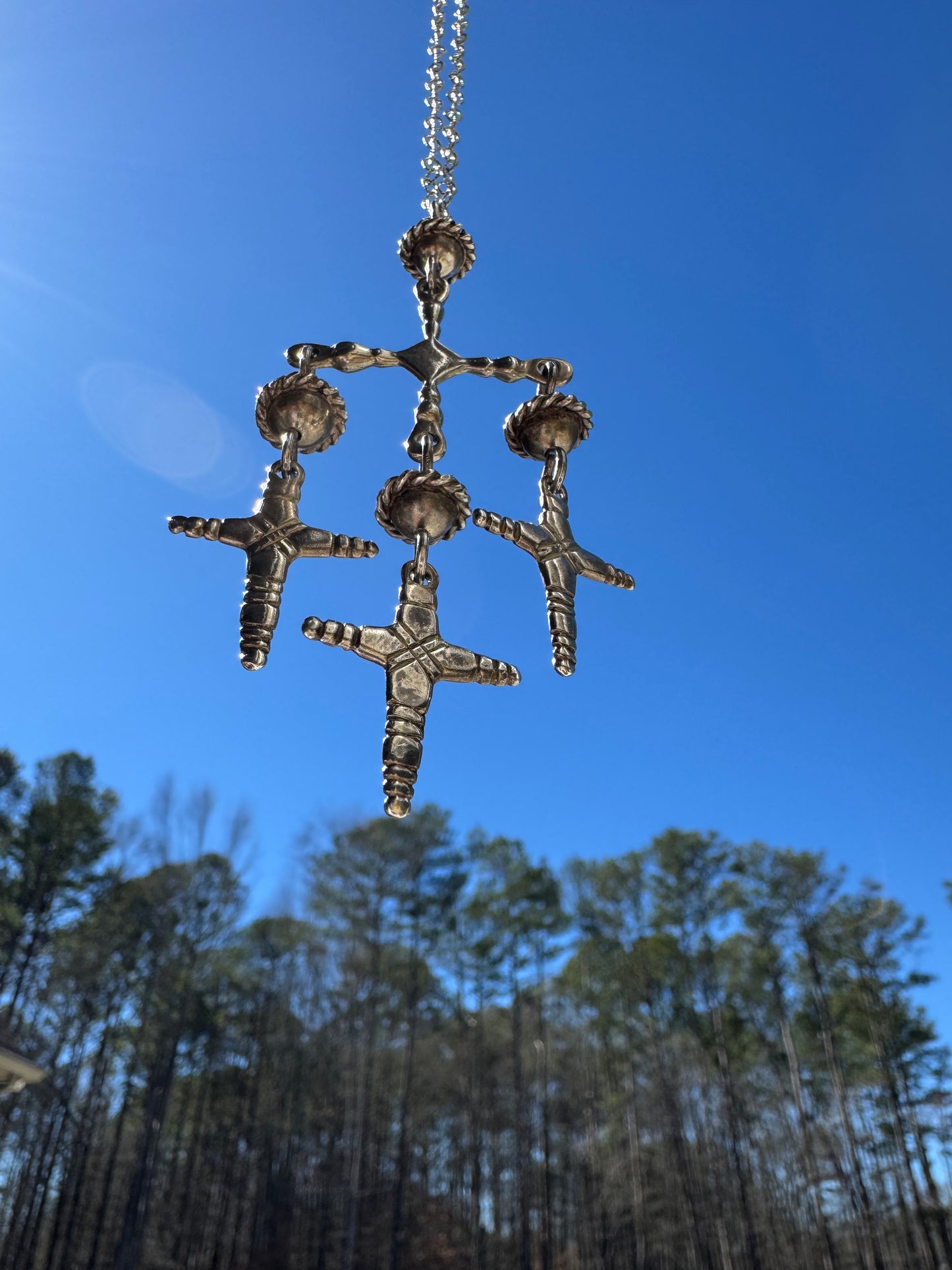 Vintage Sterling Silver + Crosses Necklace