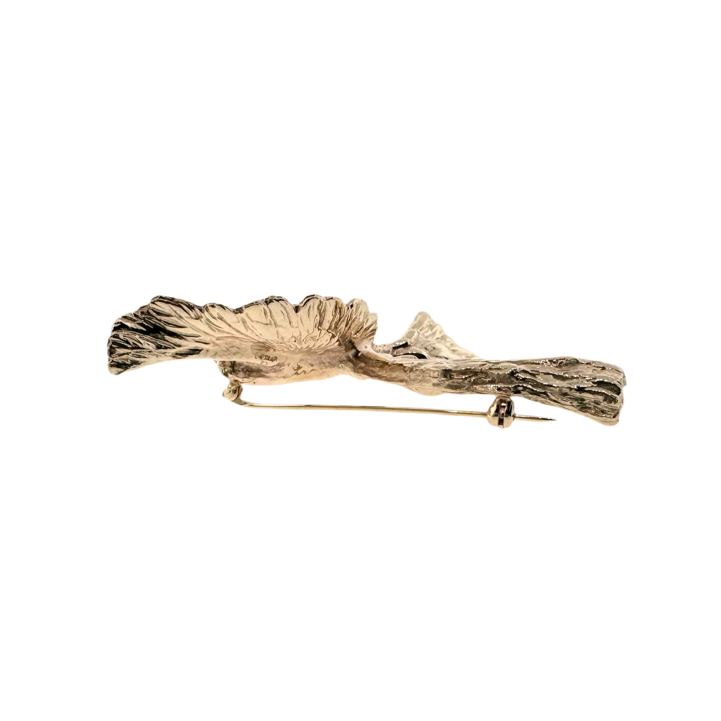 Estate 14k + Eagle Brooch with Sapphire Eye