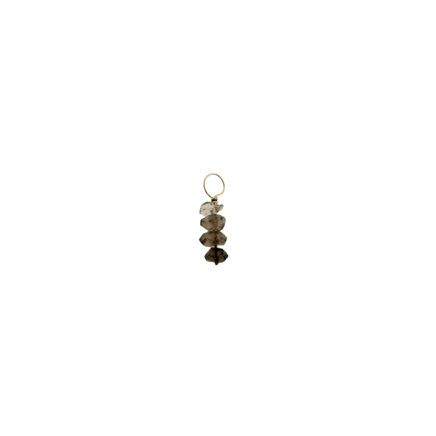 14k Mini Charm + Smokey Quartz Ombré