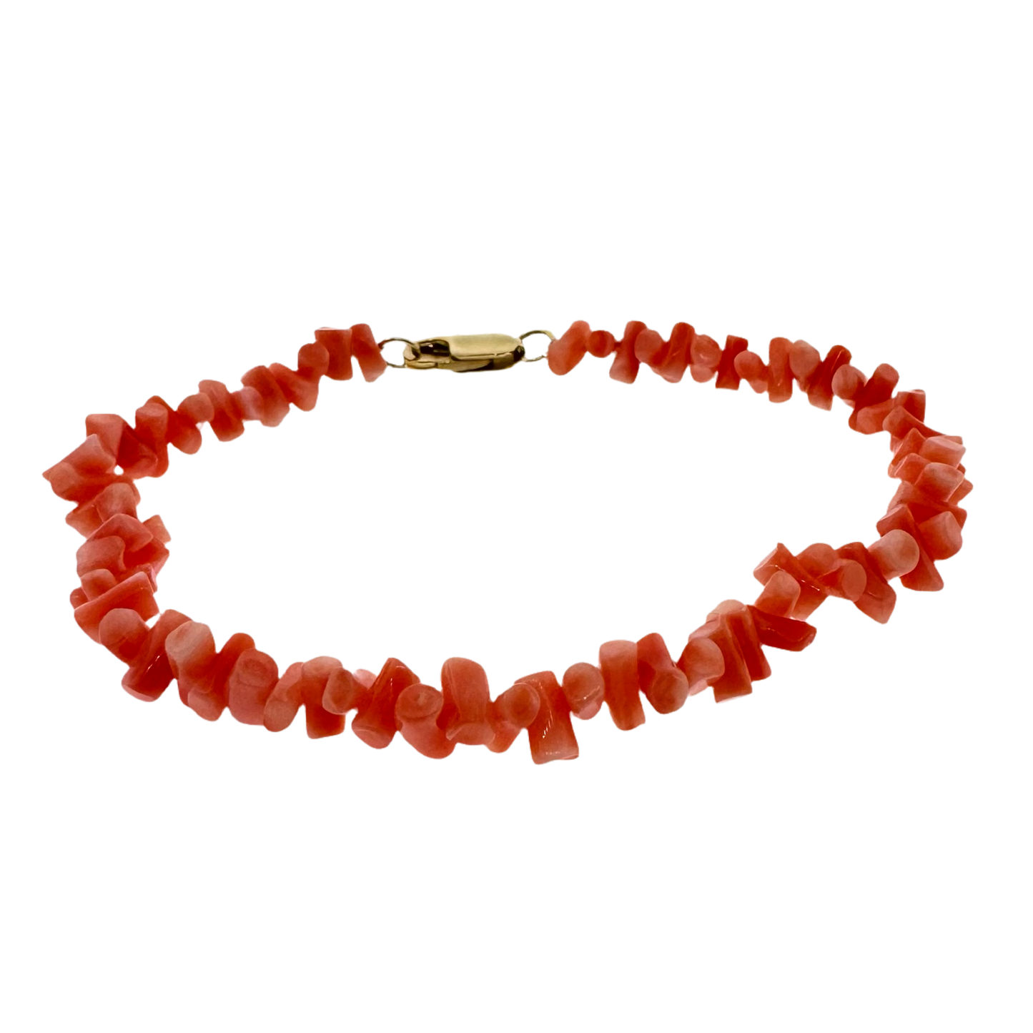Estate 14k + Coral Bead Bracelet